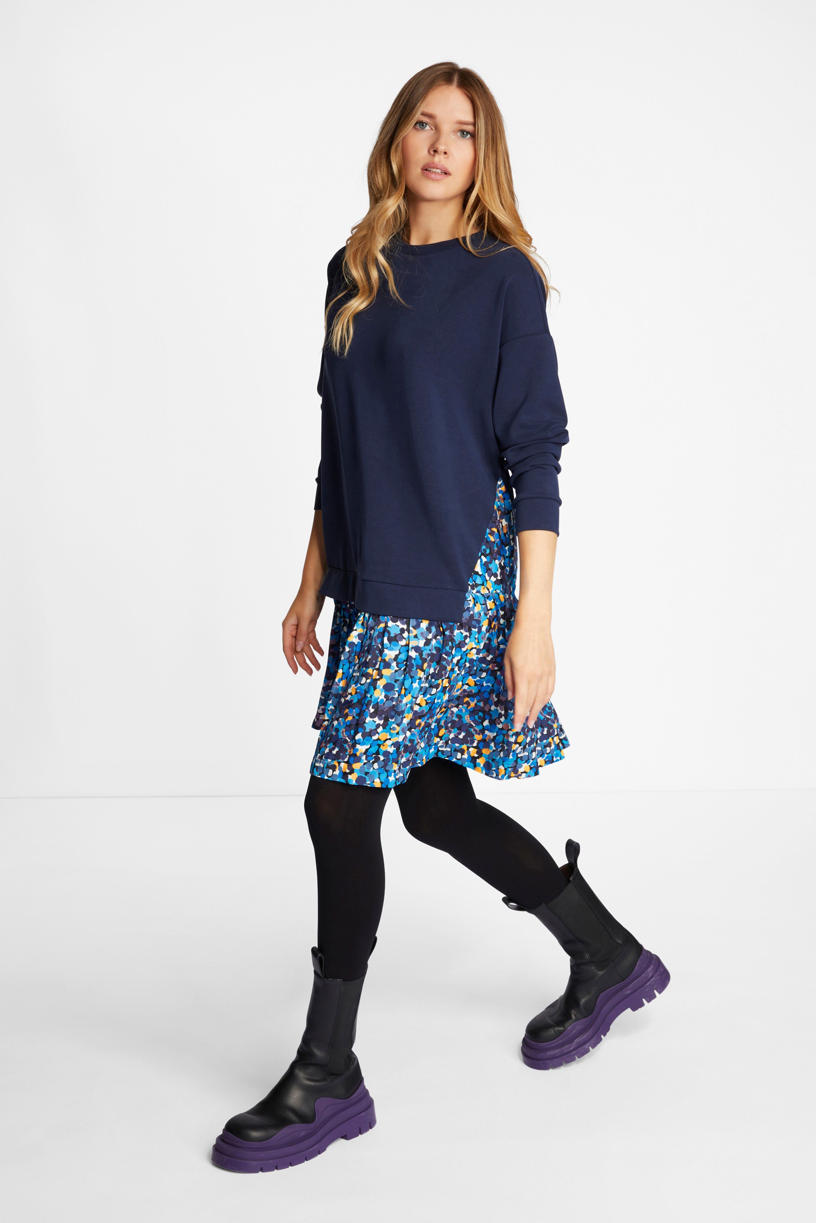 im Pulli-Kleid-Lagenlook 2-in-1-Kleid Rich Royal &