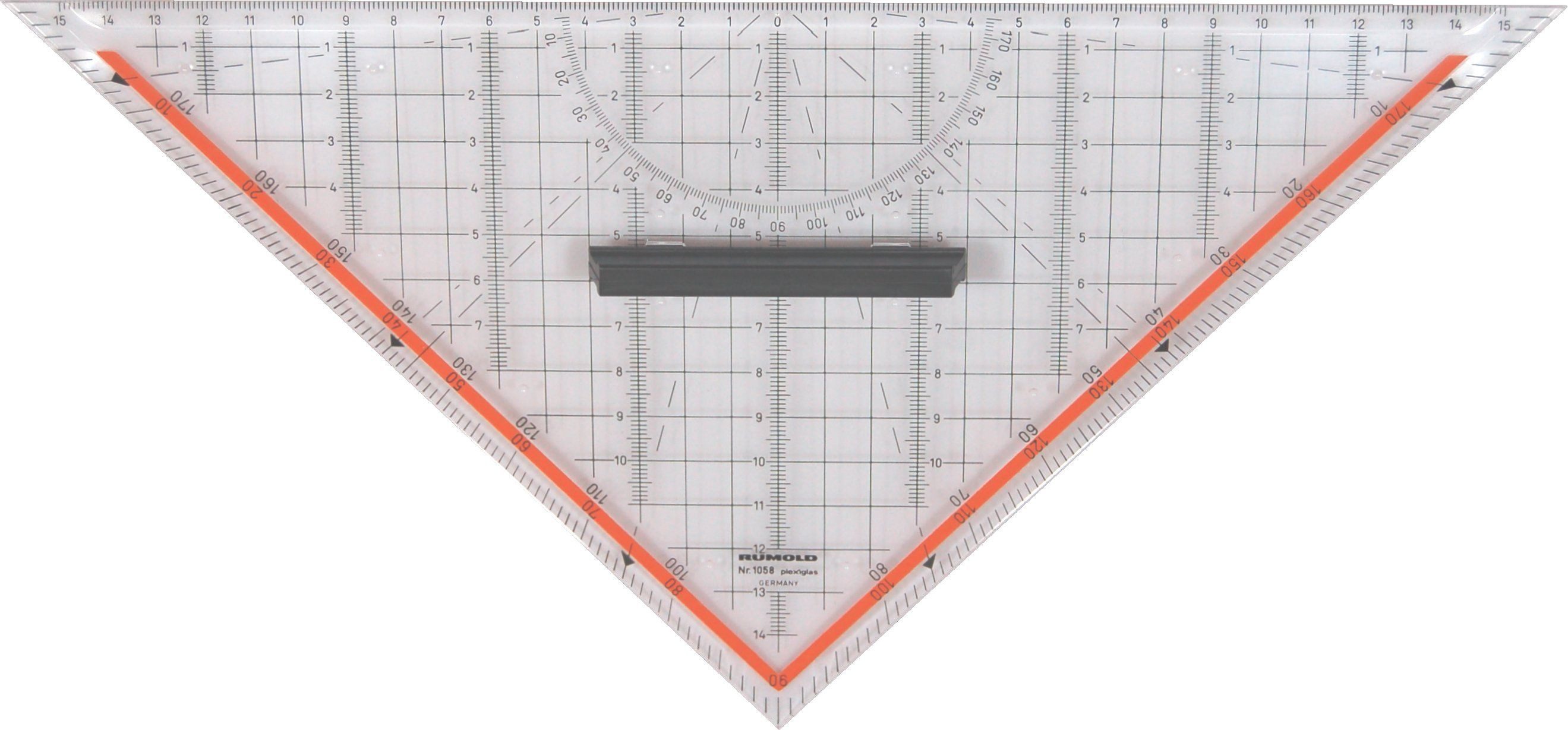 Rumold Geodreieck TZ-Dreieck 32,5cm Acryl transparent mit abnehmbarem Griff