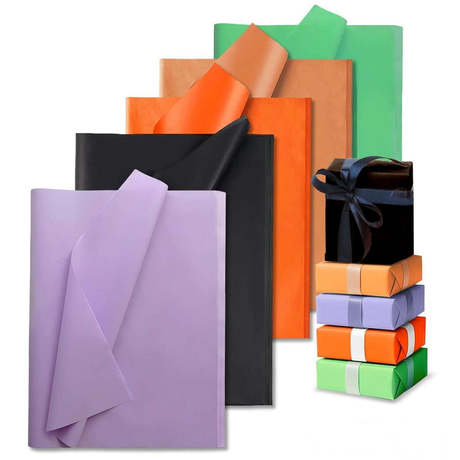 LuxusKollektion Geschenkpapier Seidenpapier Halloween 50 Stück 35x50cm bunt, (50St)