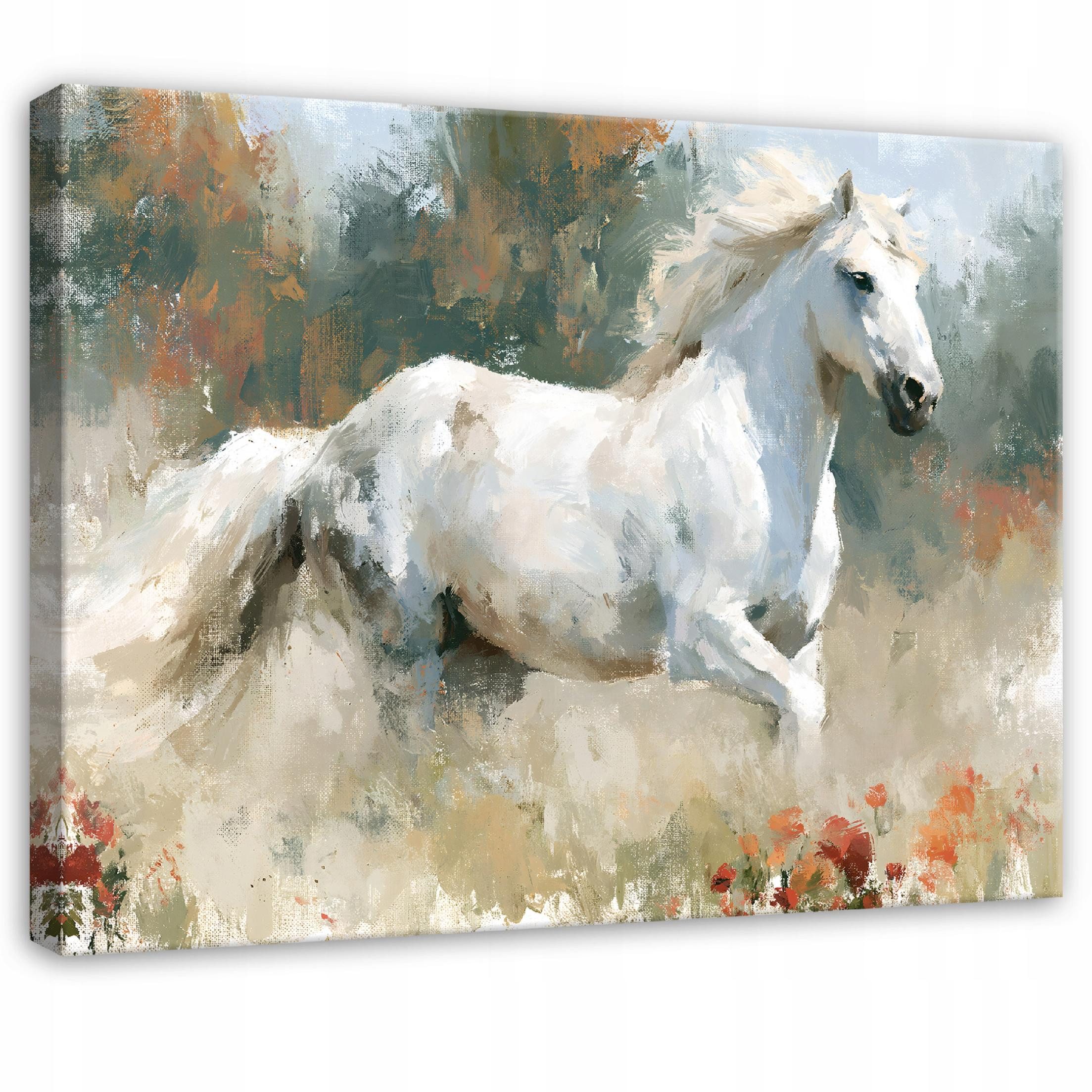 Wallarena Leinwandbild Pferd lichtecht fertig aufgespannt Wohnzimmer Schlafzimmer 60x40 cm, Pferd, 40 x 30 cm
