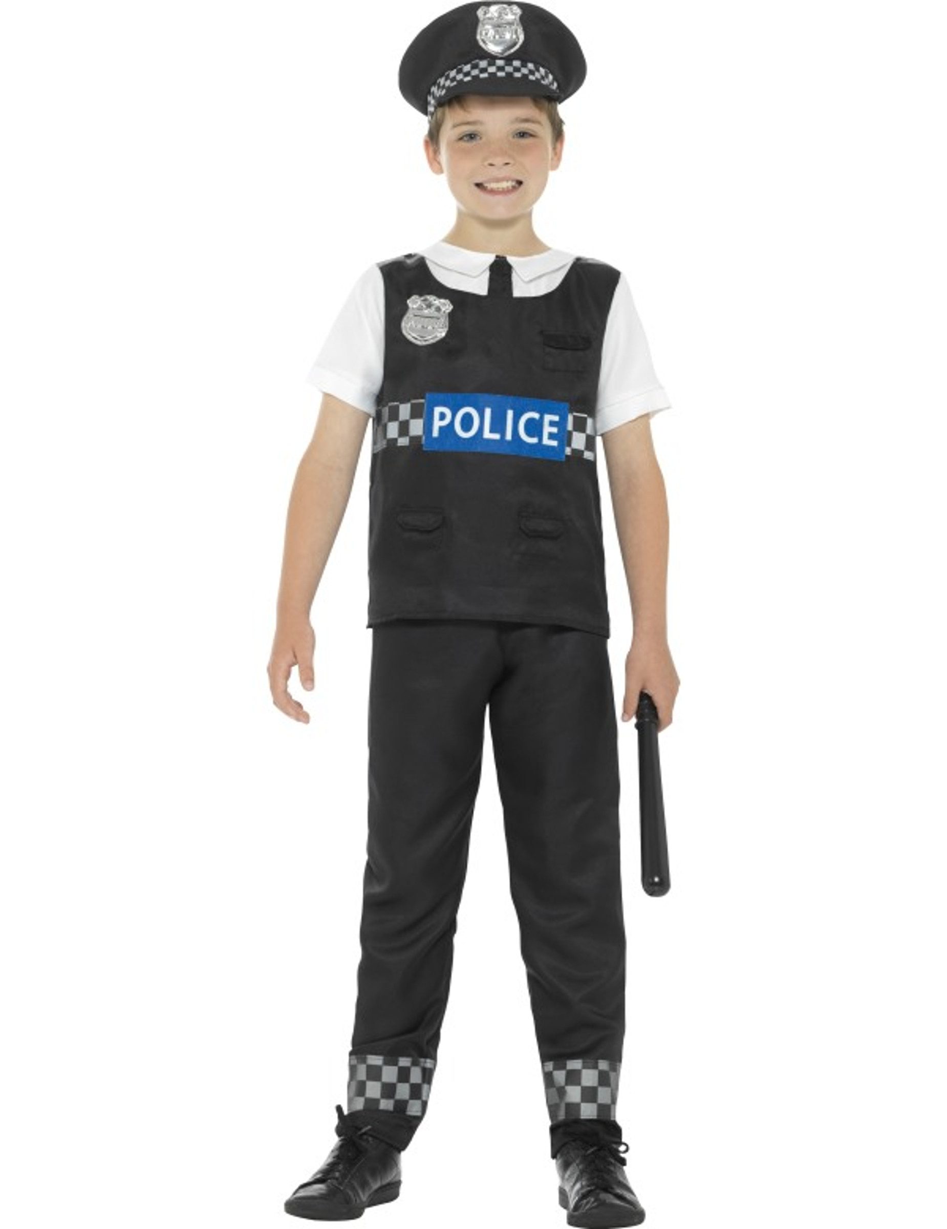 Kostüm Polizist-Kinderkostüm schwarz/weiss