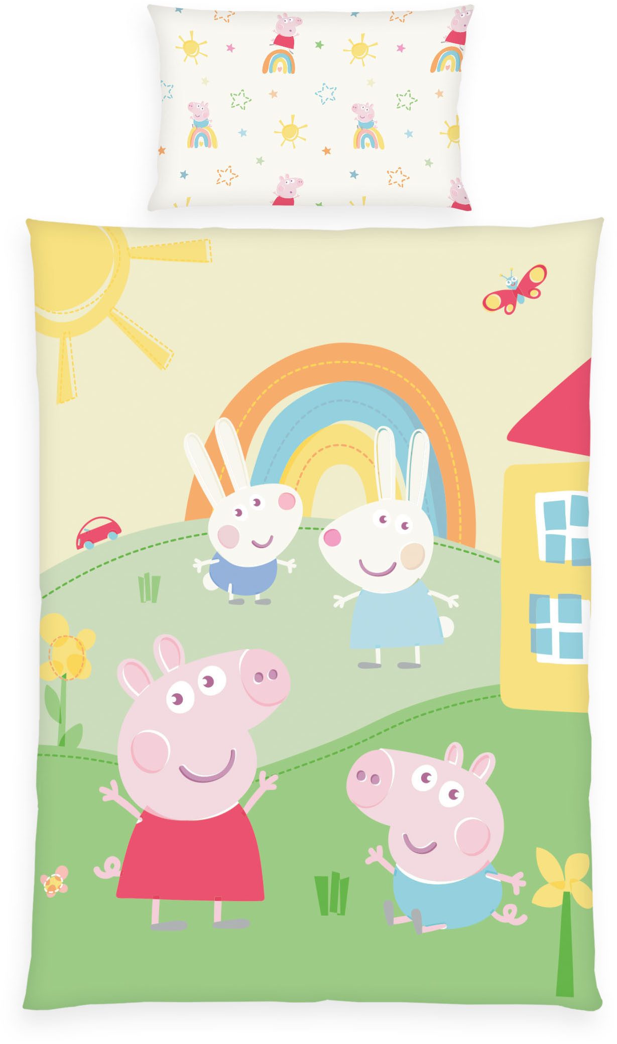 Baby Best Babybettwäsche Peppa Pig, Renforcé, 2 teilig, Wendebettwäsche