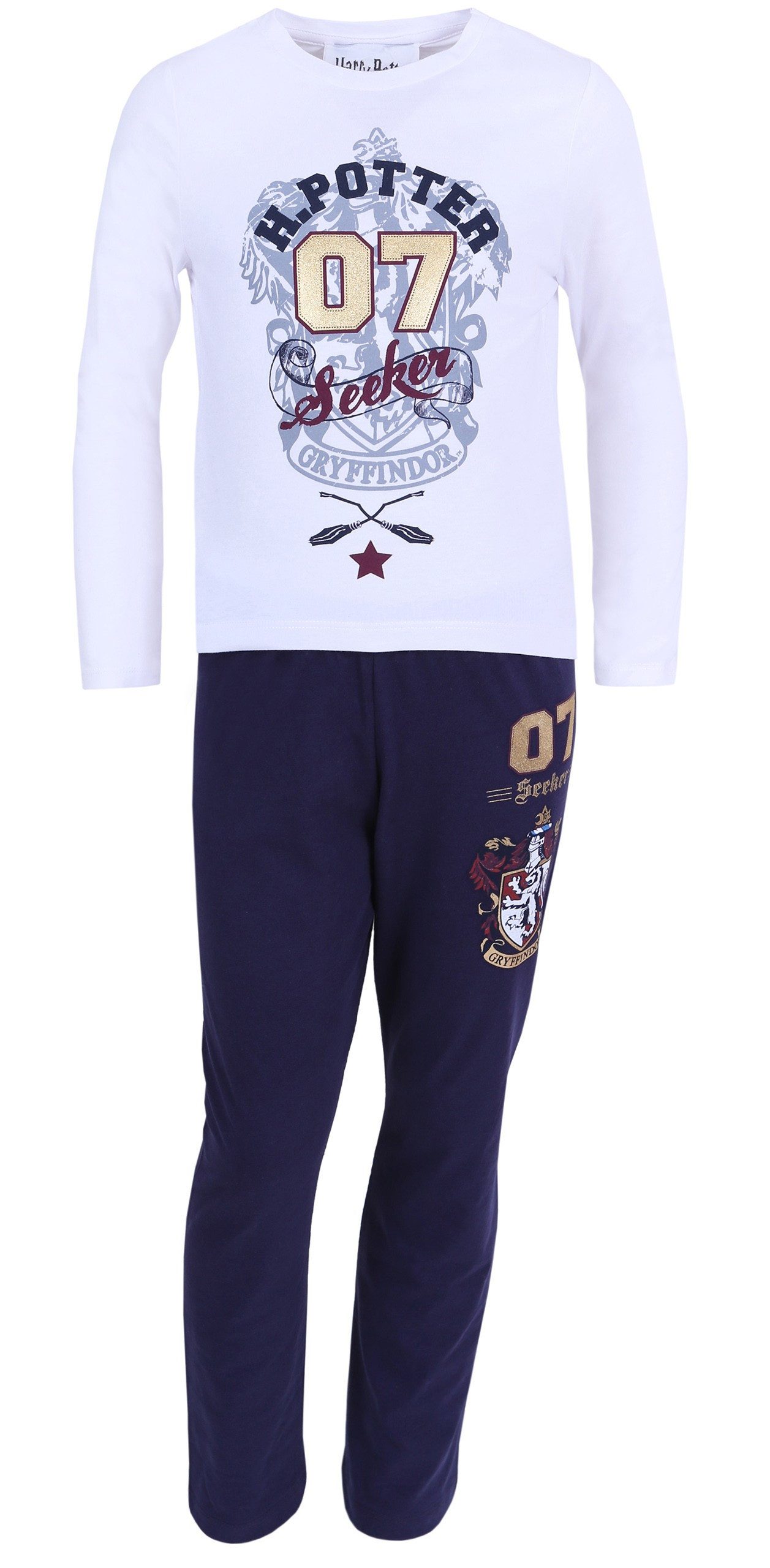 Schlafanzug Gryffindor HARRY POTTER Jungen Pyjama Nachtwäsche 2tlg. 7-8 Jahre