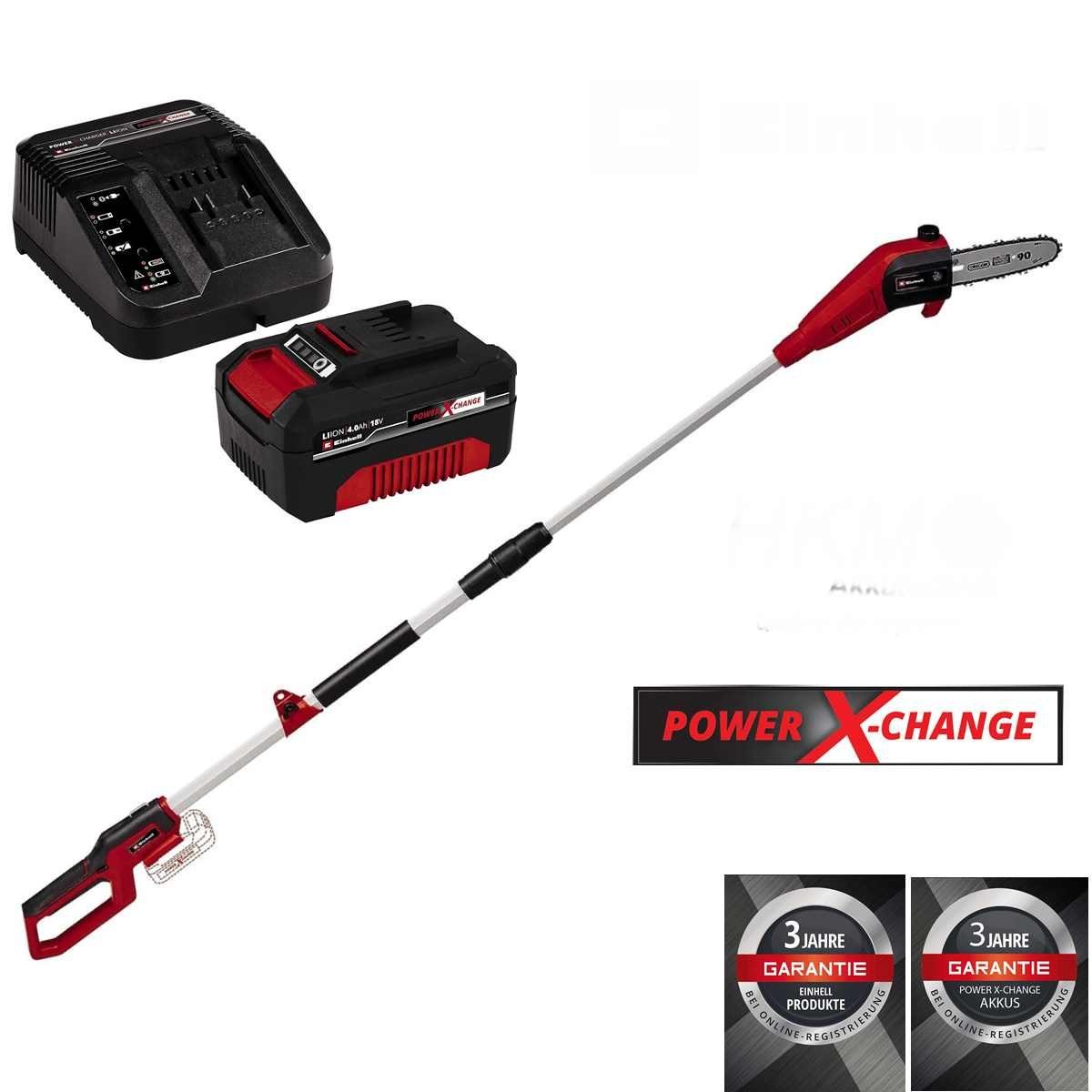 Einhell Akku-Hochentaster Hochentaster GC-LC 18/20 Li T 4.0 Ah Akku + Ladegerät Power X-Change