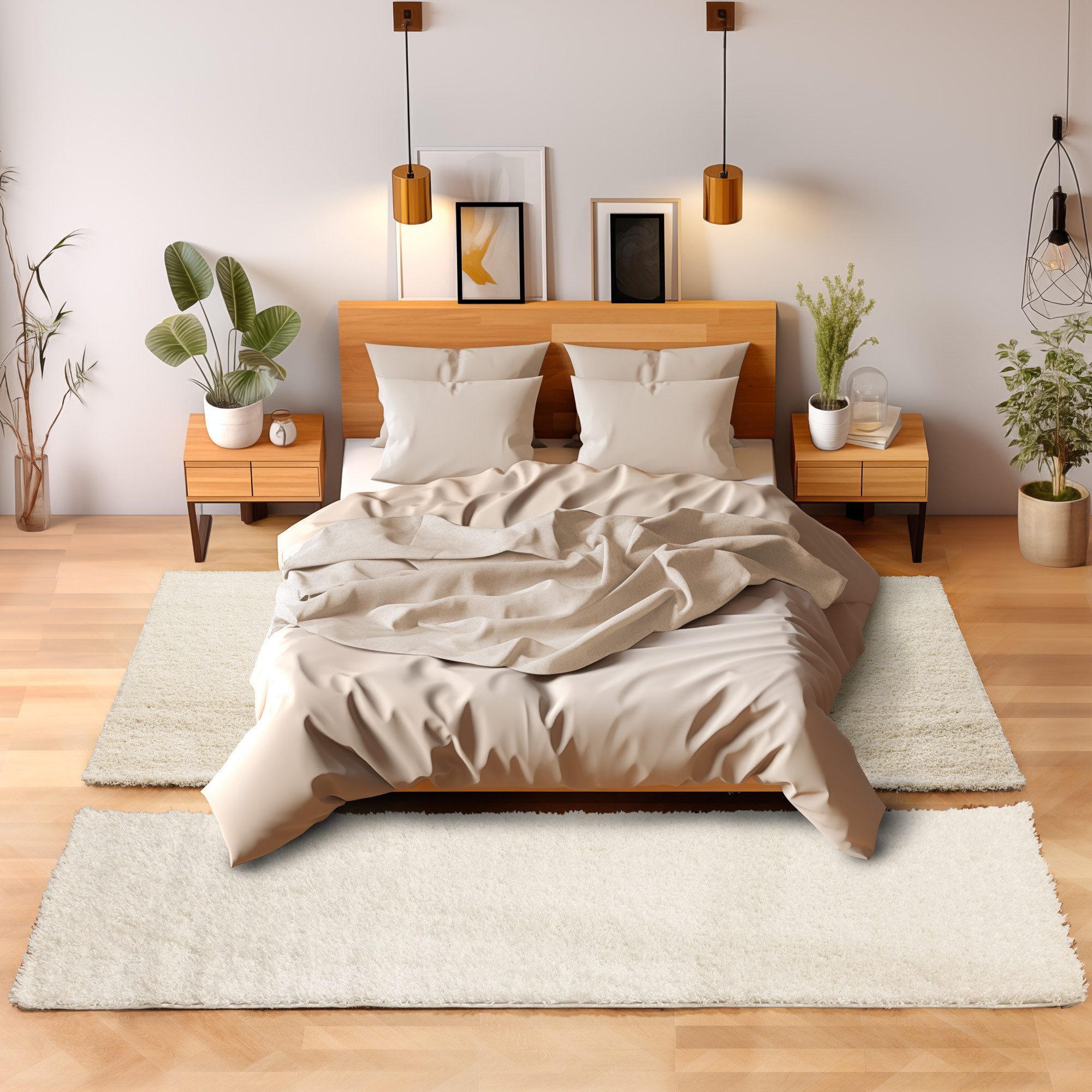 SIMPEX24 Hochflor-Bettumrandung Unicolor - Einfarbig, Höhe günstig online kaufen