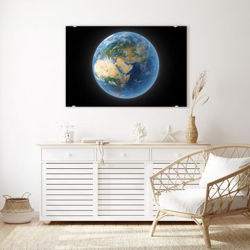 Primedeco Glasbild Wandbild Die Erde mit Aufhängung, Weltall