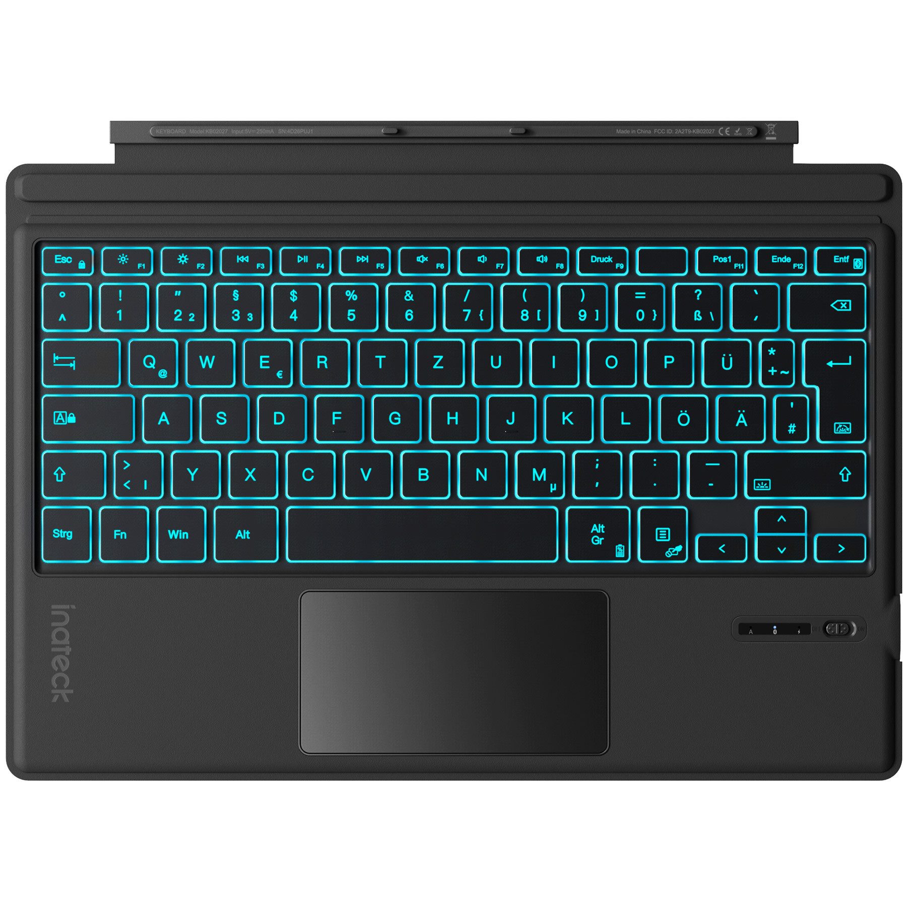 Inateck Surface Pro Tastatur, für Surface Pro 7/7+/6/5/4, mit Trackpad Tablet-Tastatur