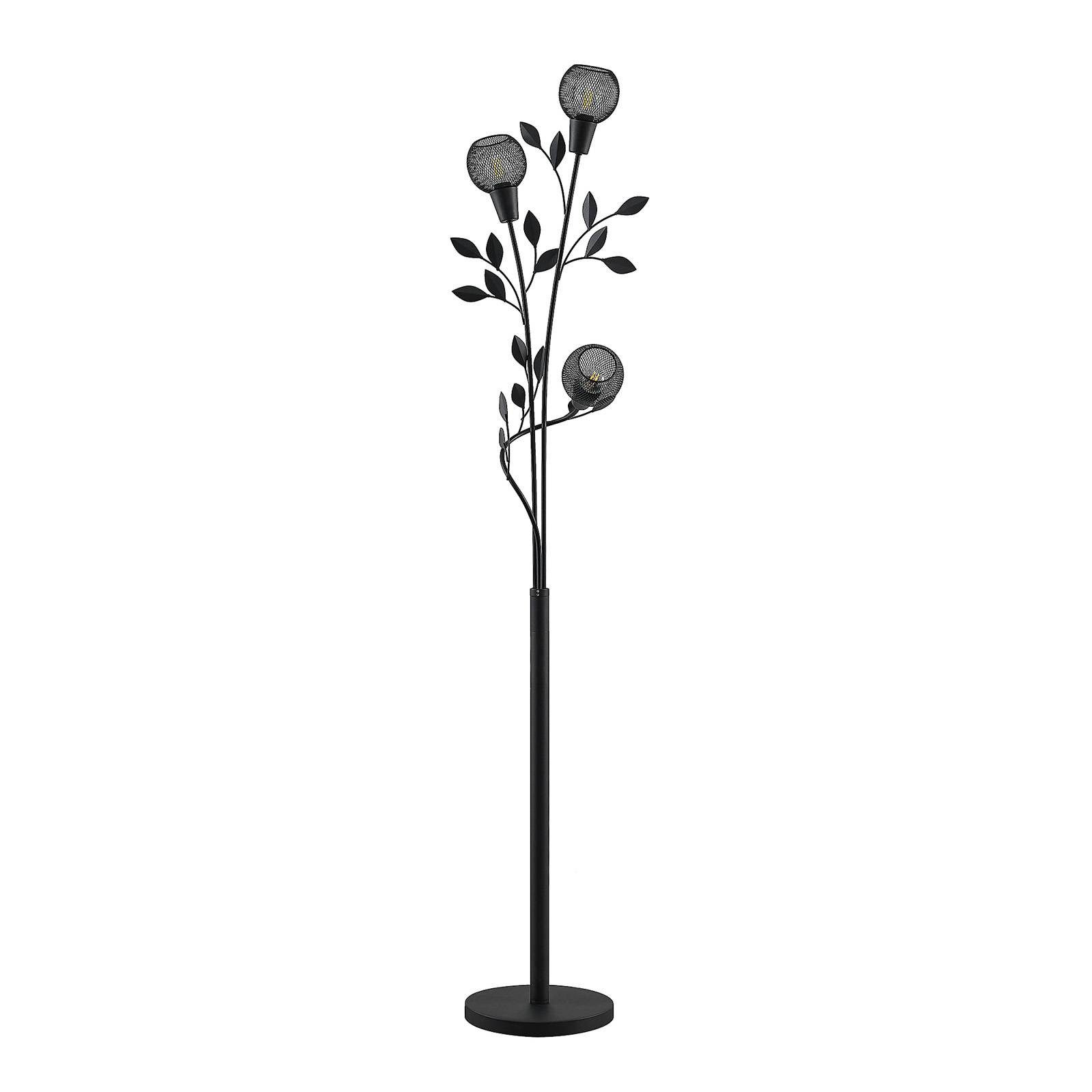 Lindby Stehlampe Kanye, Metall, Schwarz IP20, 3 x 10 W LED