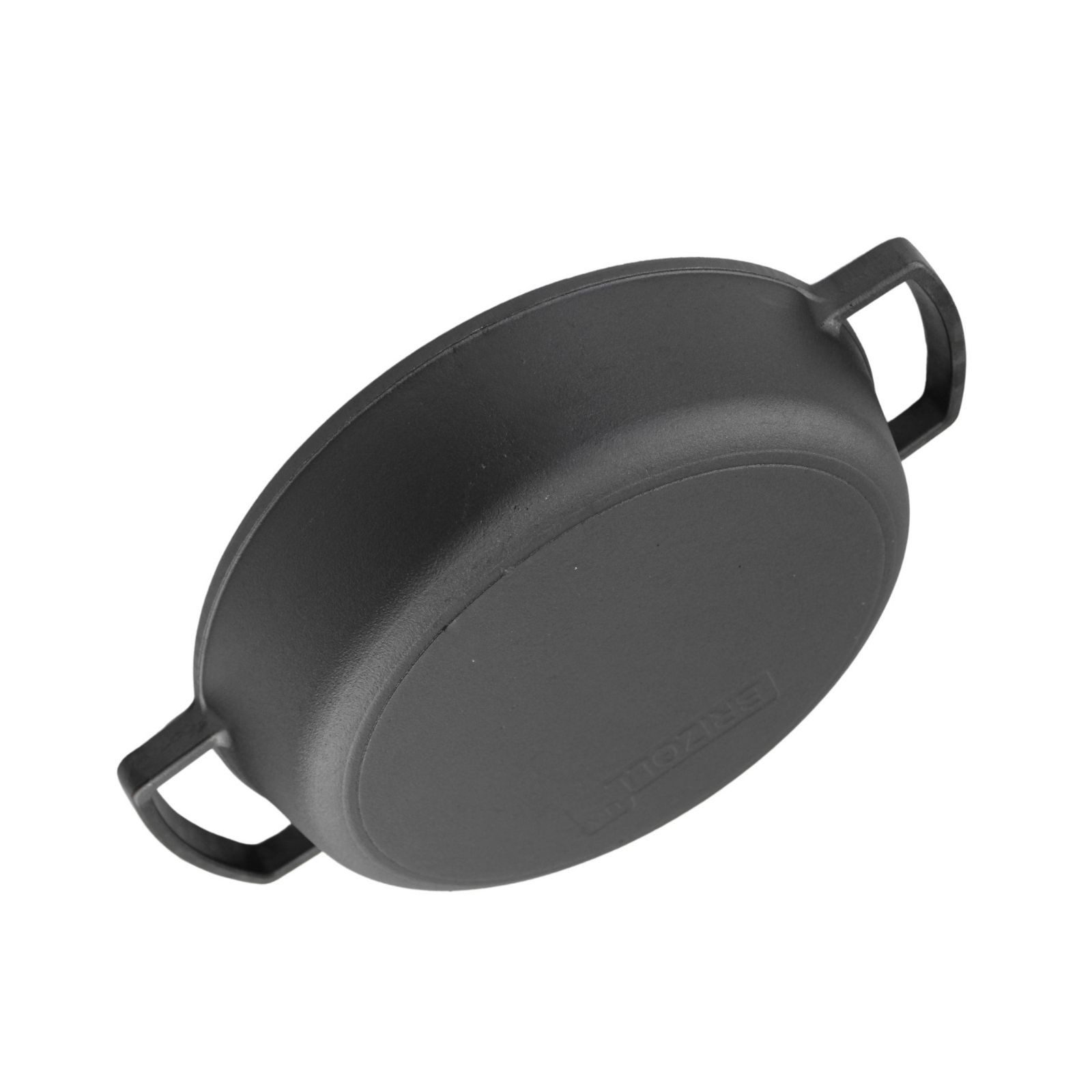BIG-PAN Steakpfanne Ø36cm Bratpfanne Gusseisen Schmortopf zwei Griffe, Gusseisen