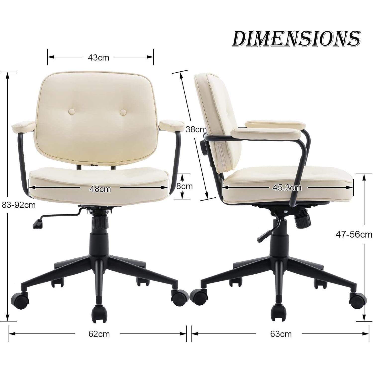 LuxusKollektion Bürostuhl Ergonomischer Bürostuhl PU Leder Drehstuhl Verstellbar Modern Braun