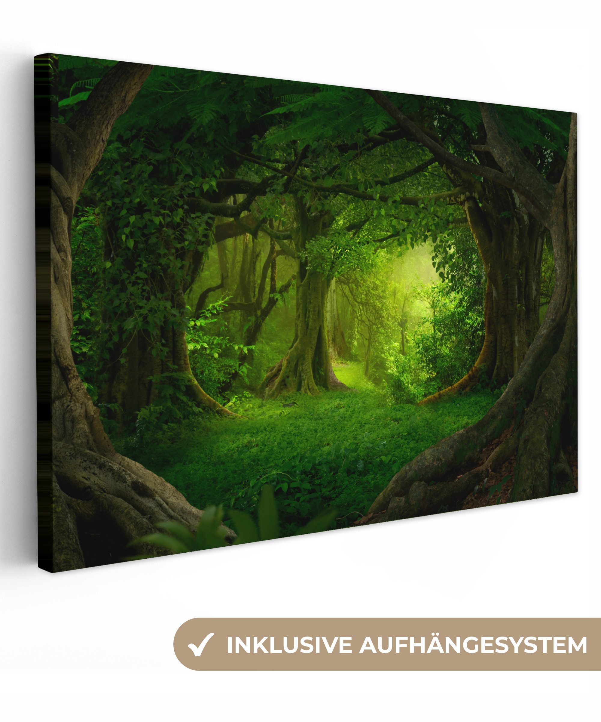 OneMillionCanvasses® Leinwandbild Bäume - Wald - Grün - Landschaft - Natur, günstig online kaufen