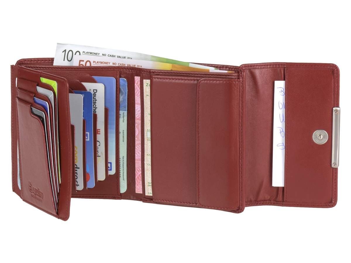 Geldbörse Portemonnaie, rot Kartenfächer mit Esquire gegen RFID Schutz Datendiebstahl, Helena, 12