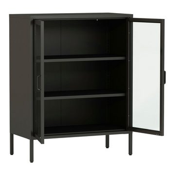 en.casa Sideboard, Fauske 80x40x101,5cm Schwarz, 5cm Schwarz