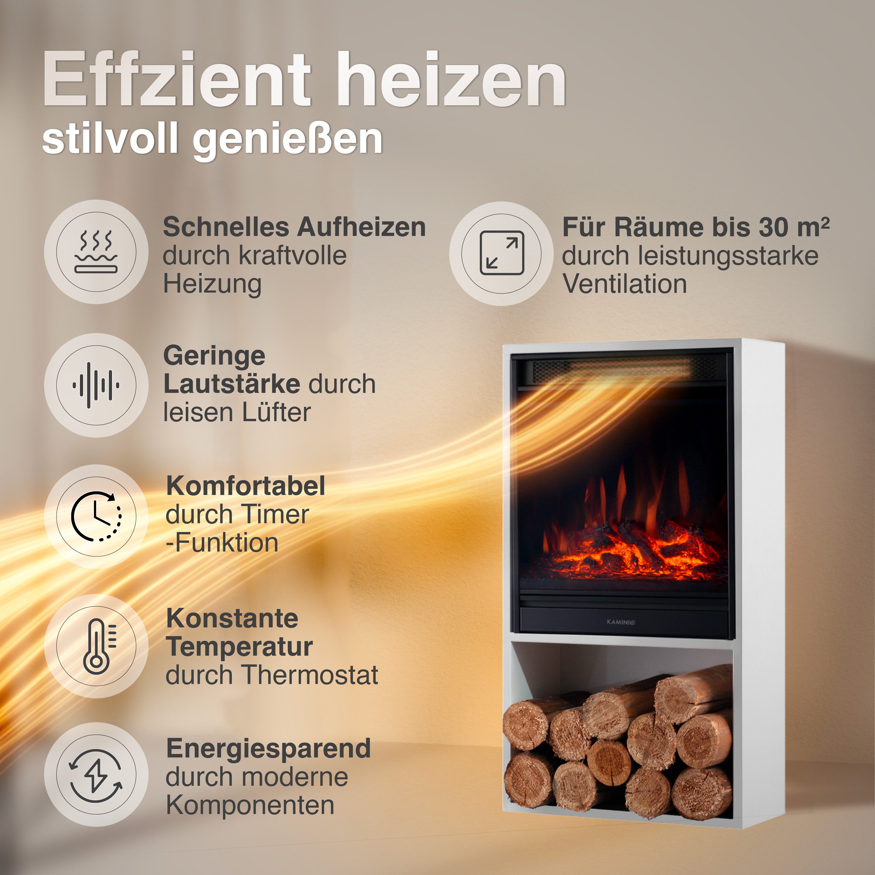 KAMINIO Elektrokamin HUGO, Elektrischer Kamin mit günstig online kaufen