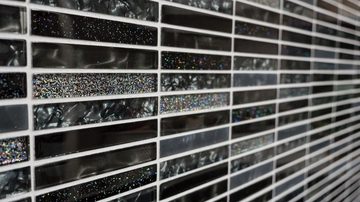 Mosani Mosaikfliesen Glasmosaik Stäbchen Mosaikfliesen Fliesenspiegel glitzer grau