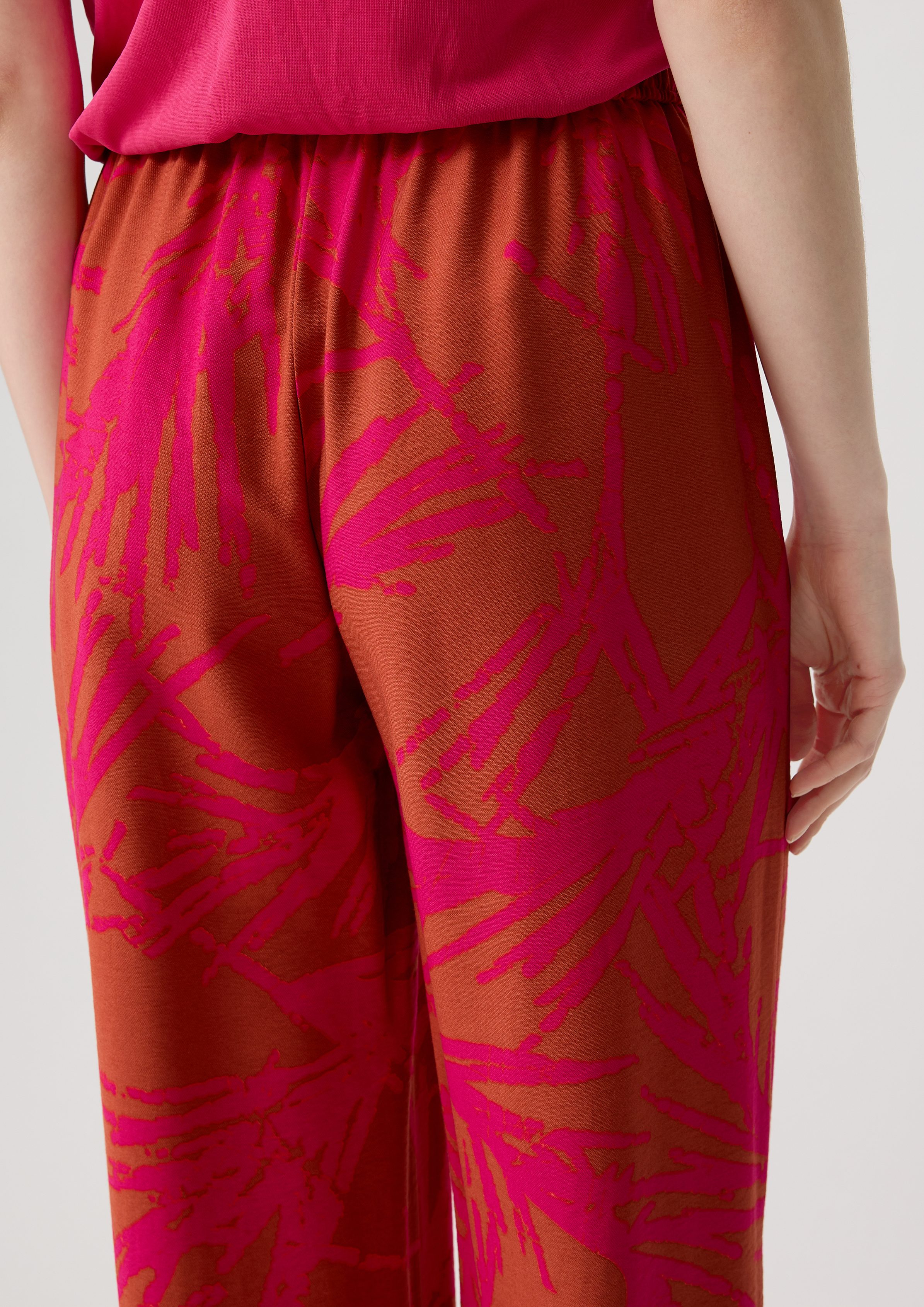 mit All-over-Print pink Stoffhose Relaxed: Comma Hose