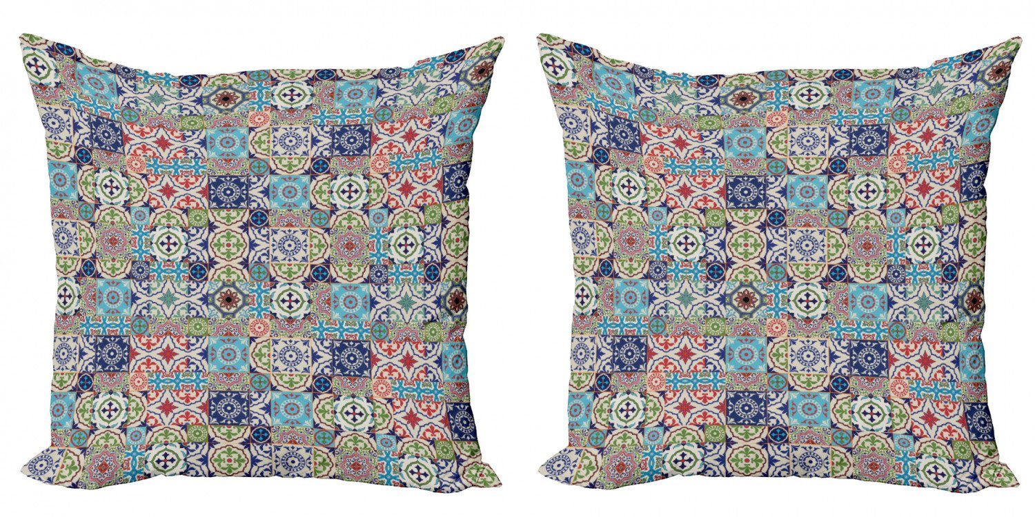Modern Digitaldruck, Floral Stück), Accent Doppelseitiger marokkanisch Kissenbezüge Design Abakuhaus (2 Komplexe
