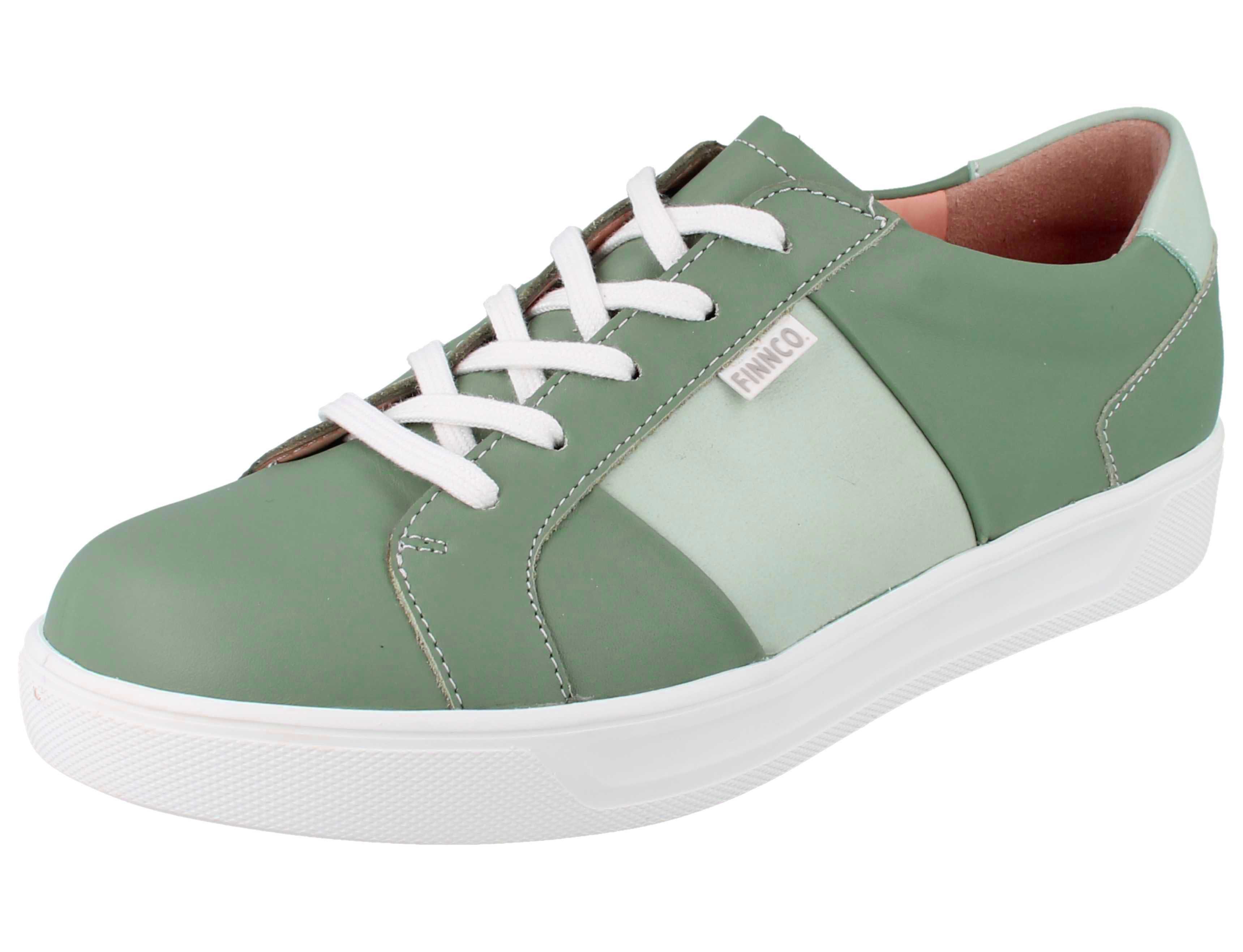 Finn Comfort FINN COMFORT Malita Damen Sneaker mintgrün Glattleder - Größe: UK 7 Schnürschuh