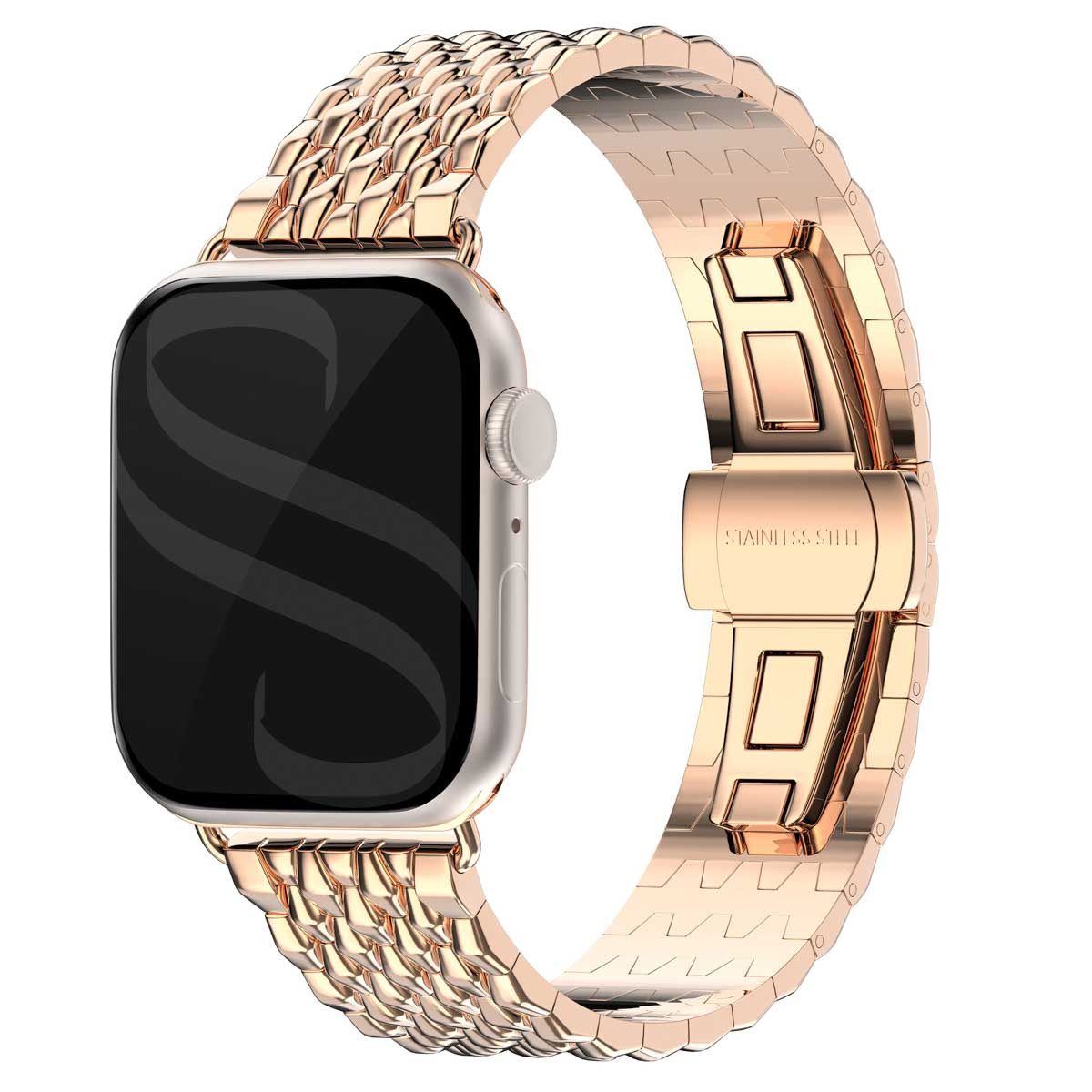 Selencia Smartwatch-Armband Selencia Drachenarmband aus Stahl für Apple Watch, 38/40/41/42 mm - R