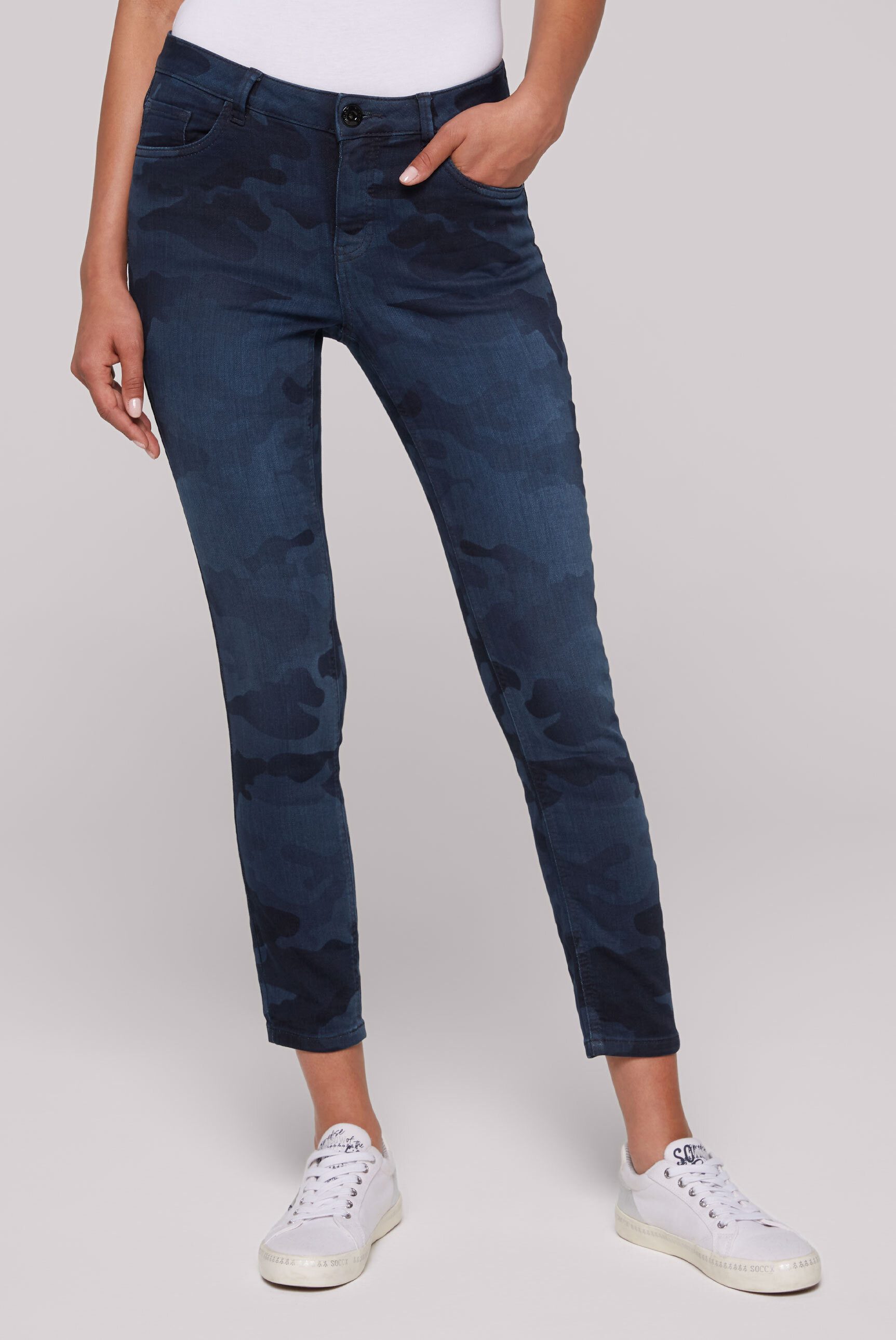 SOCCX Slim-fit-Jeans mit verkürztem Bein