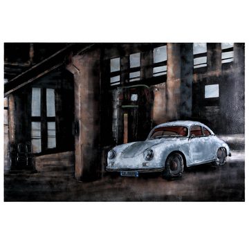 Home4Living Metallbild Wandbild 3D 115x75cm Relief Unikat, Porsche, 3D