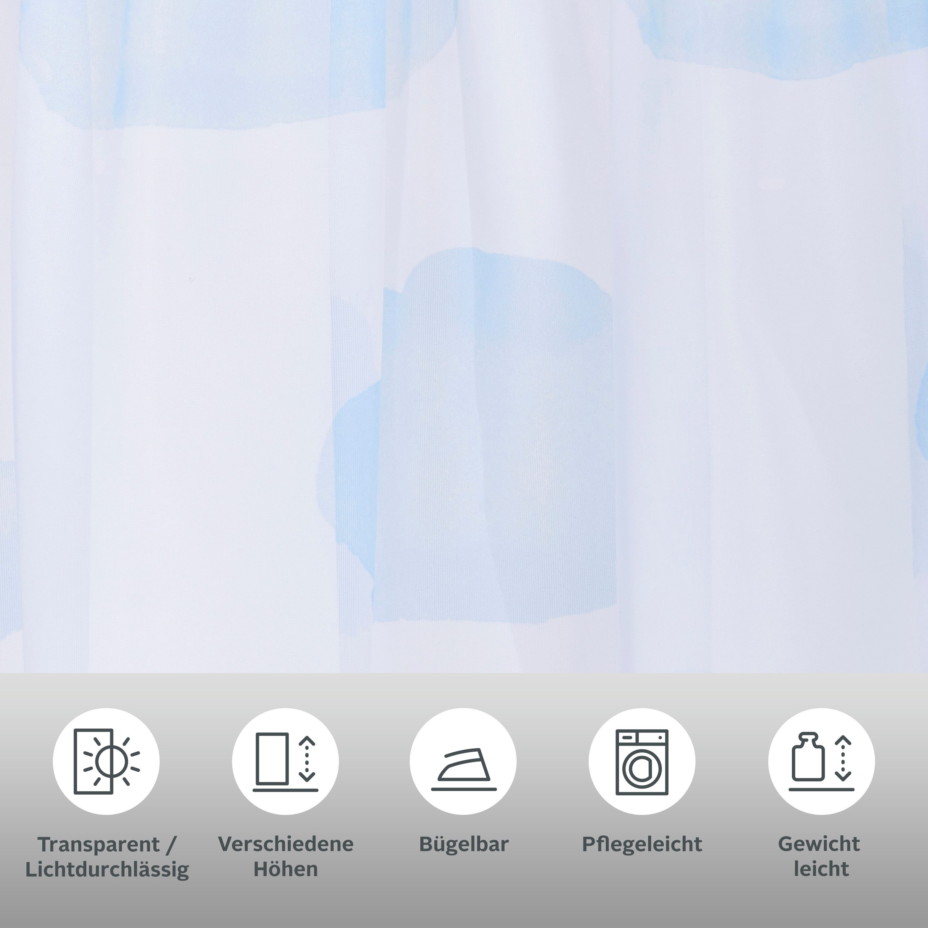 Lüttenhütt Gardine Wolke (1 St), Kräuselband, transparent, Voile, Kindergar günstig online kaufen