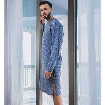 Ammann Nachthemd Herren-Nachthemd "EXTRA LIGHT COTTON" Single-Jersey Streifen