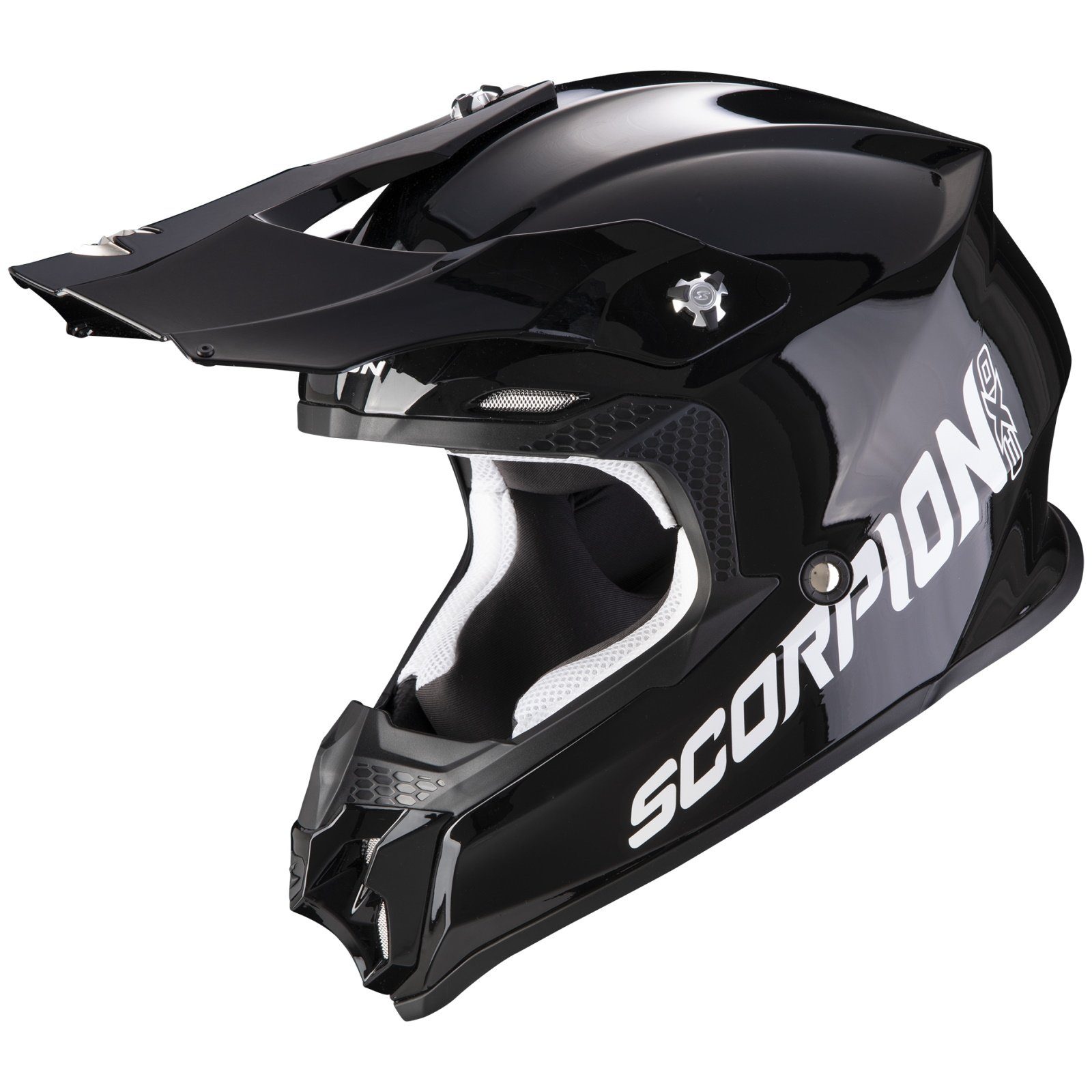 Motorradhelm Scorpion VX-16 Evo Air Solid Crosshelm Schwarz