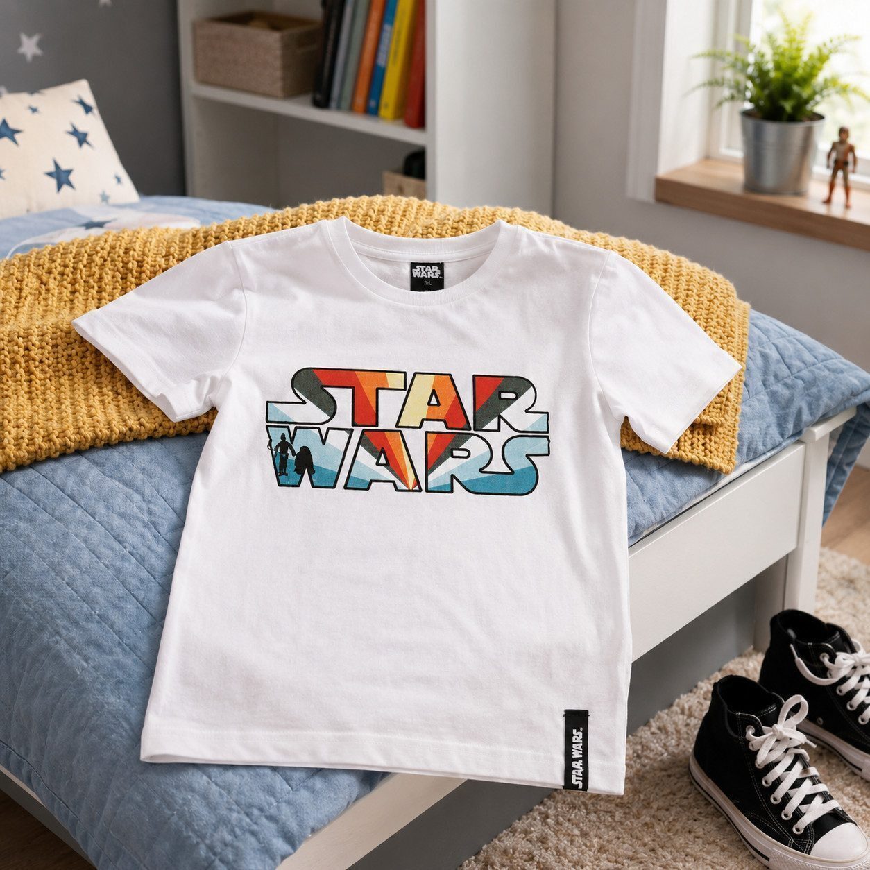Star Wars Print-Shirt Disney Star Wars T-Shirt Kurzarm Kinder Jungen Shirt 100% Baumwolle