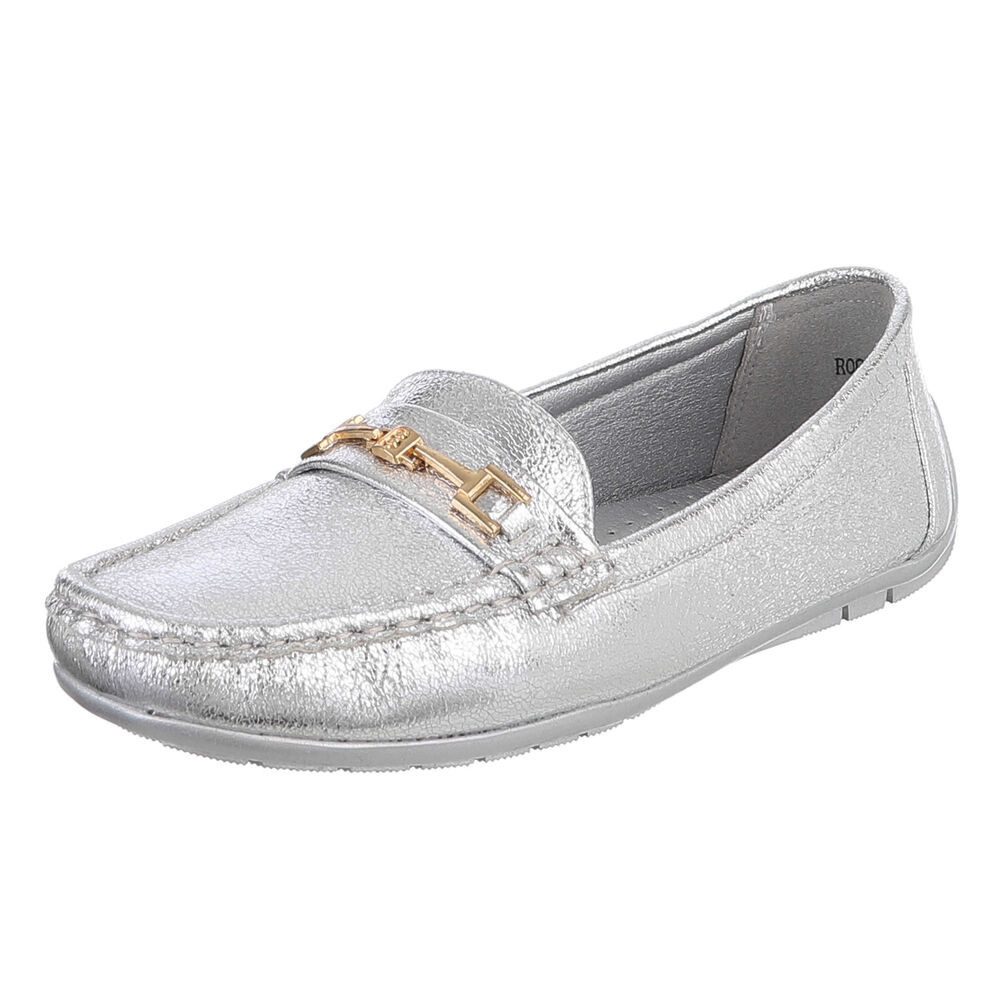Ital-Design Elegante Wildleder Slipper mit Goldakzent für Damen Slipper (91 günstig online kaufen