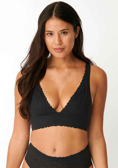 sloggi Bralette Zero Feel Lace 2.0 Top leicht gepolsterte Cups, abgerundeter Spitzensaum