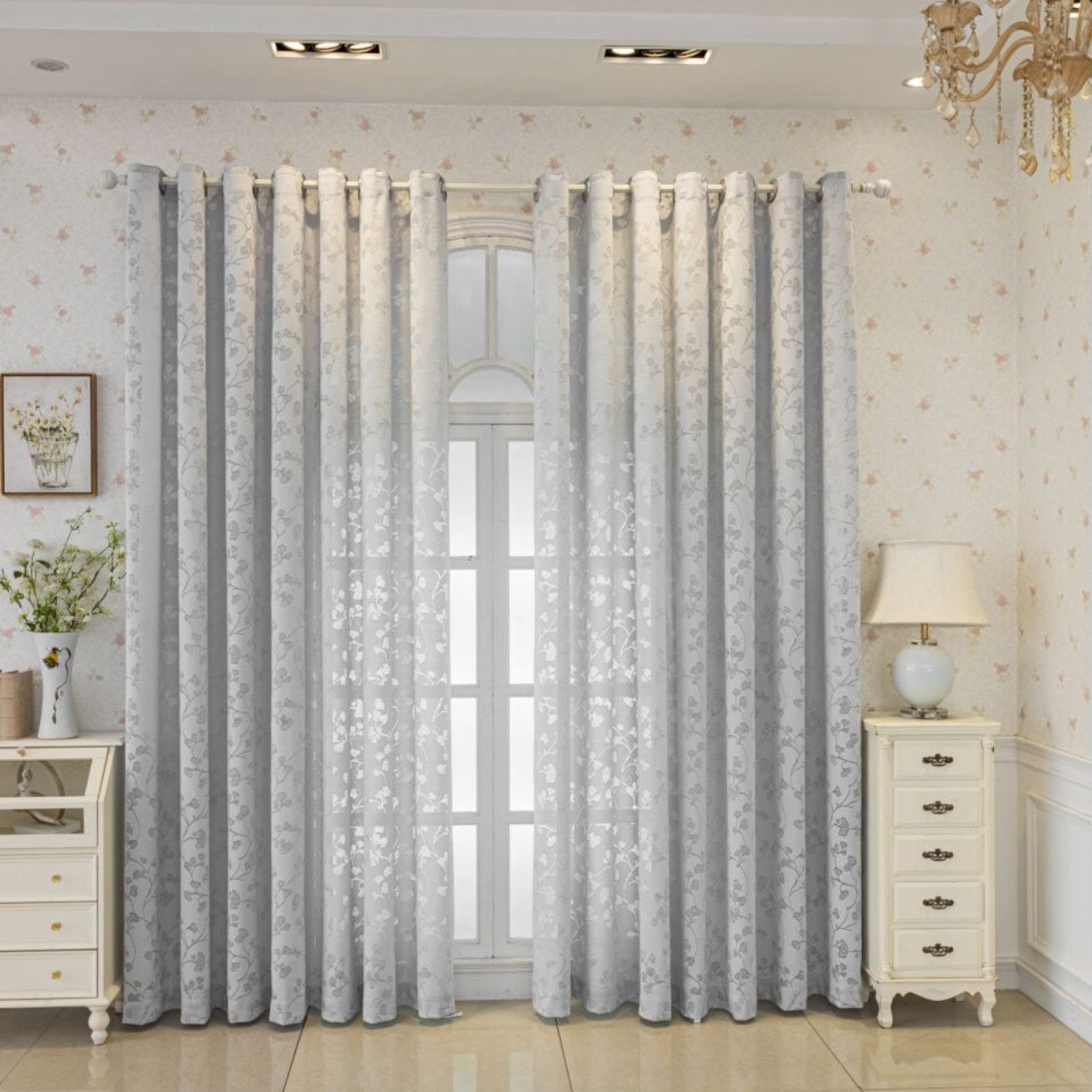 BYSURE Vorhang (2 St), Ösen, halbtransparent, Polyester, Ginkgo-Biloba-Must günstig online kaufen