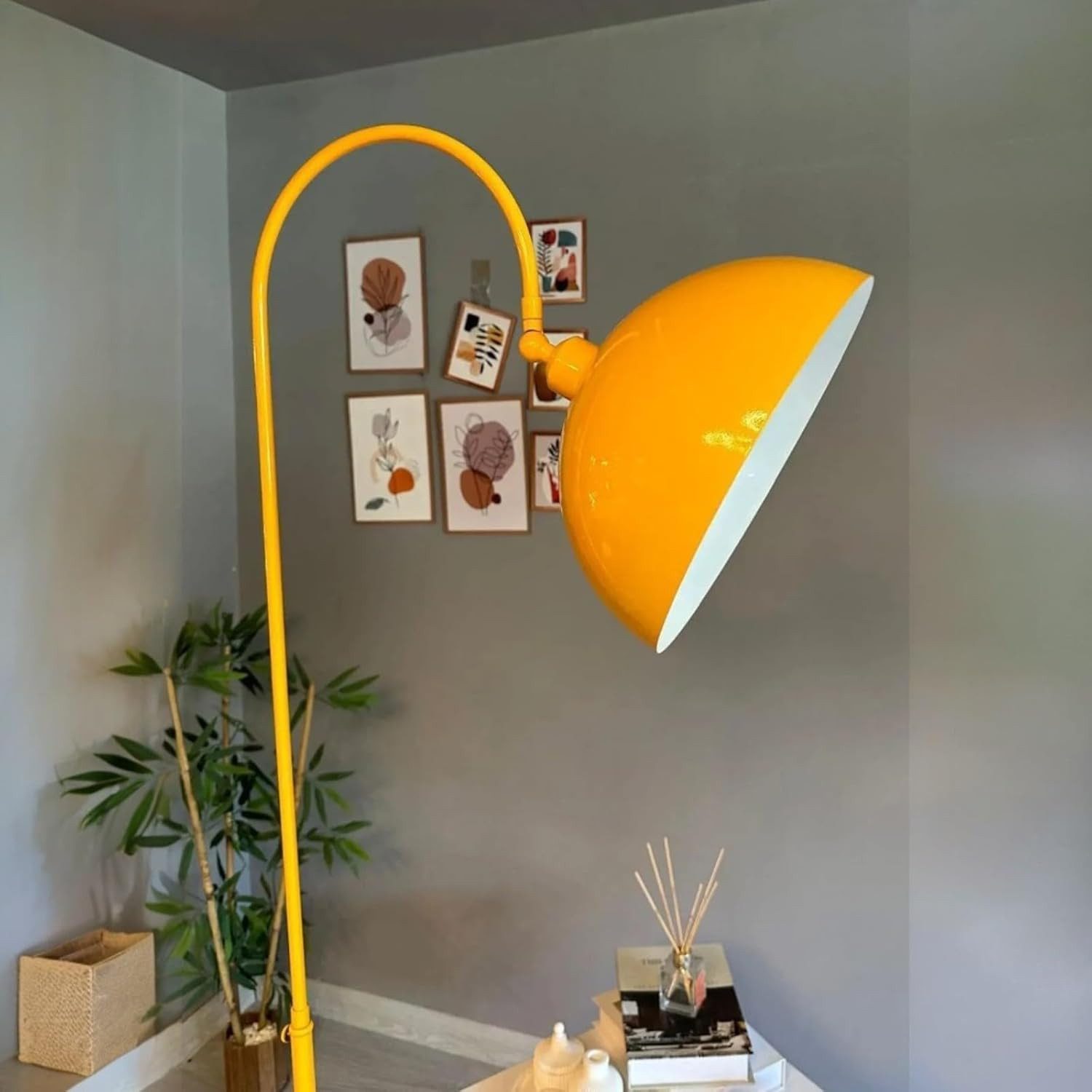 Bamyum Stehlampe Moderne Metall Stehlampe mit Dimmer, ohne Leuchtmittel, verstellbarer Lampenschirm – Bild 4 von 5