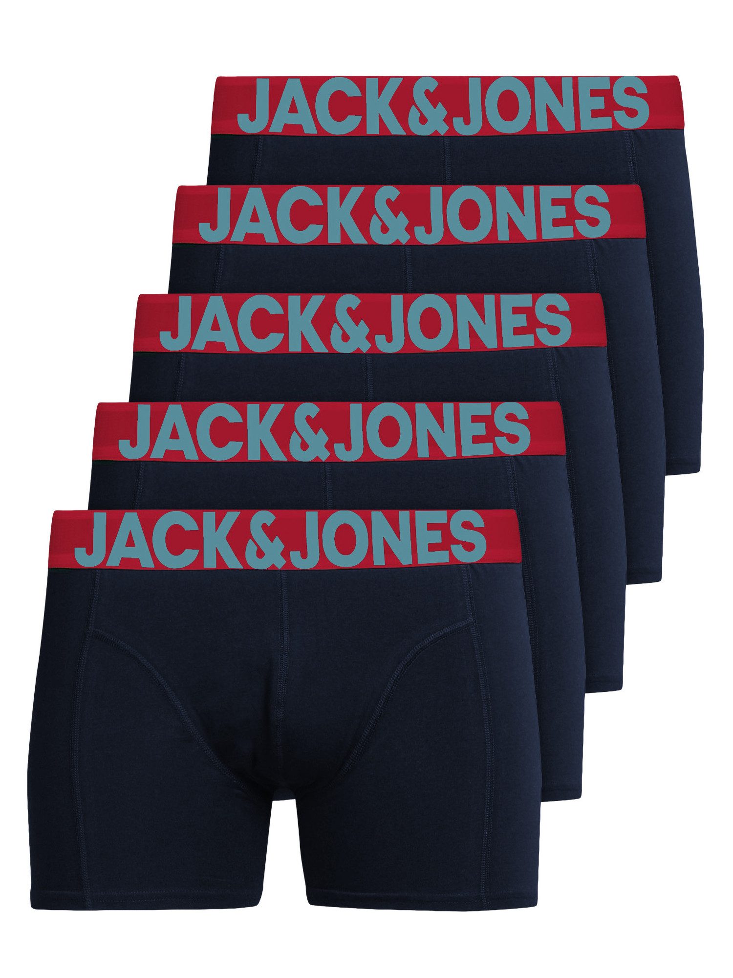 Jack & Jones Boxershorts Solid (5-St., 5er Pack) gute Passform durch elastische Baumwollqualität