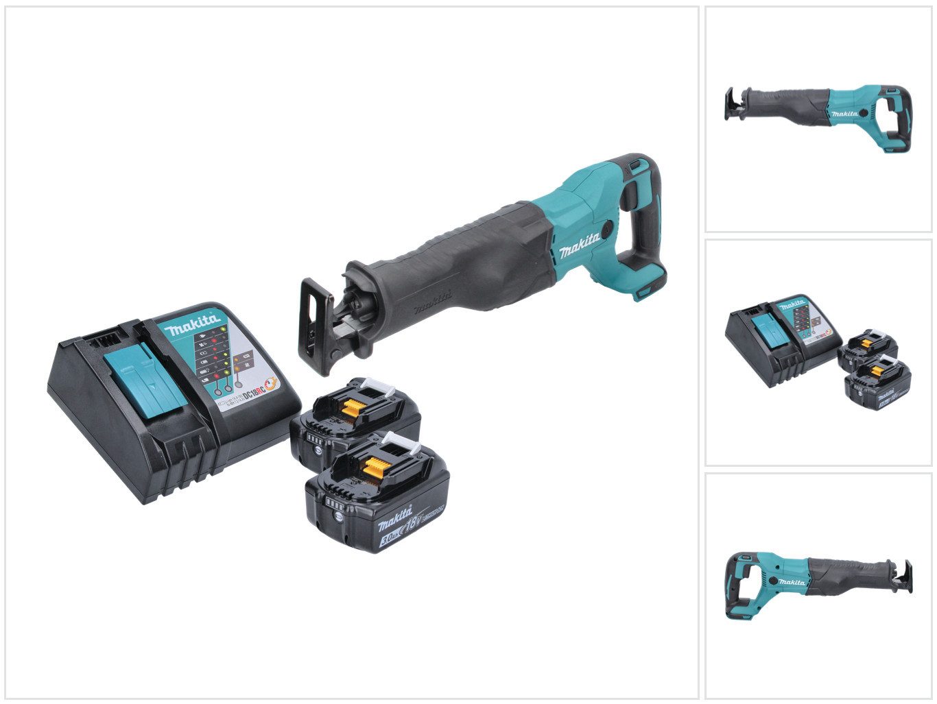 Makita Akku-Reciprosäge DJR 186 RF Säbelsäge 18 V + 2x Akku 3,0 Ah + Ladegerät