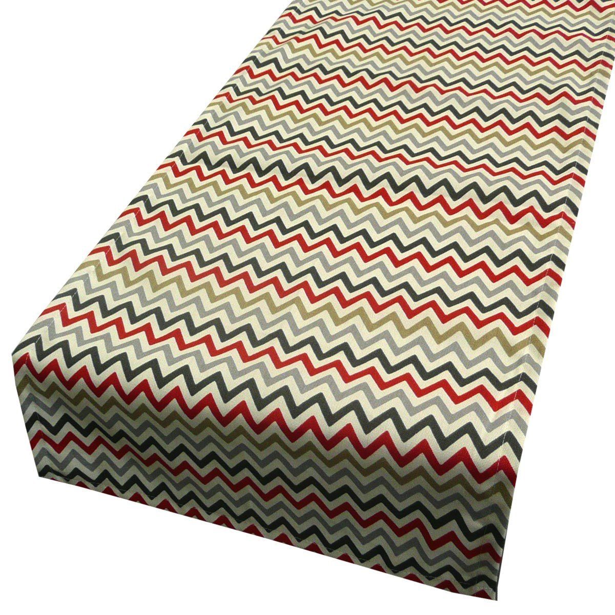 SCHÖNER LEBEN. Tischläufer Schöner Leben Tischläufer Zick Zack Chevron orange grau 40x160cm, handmade