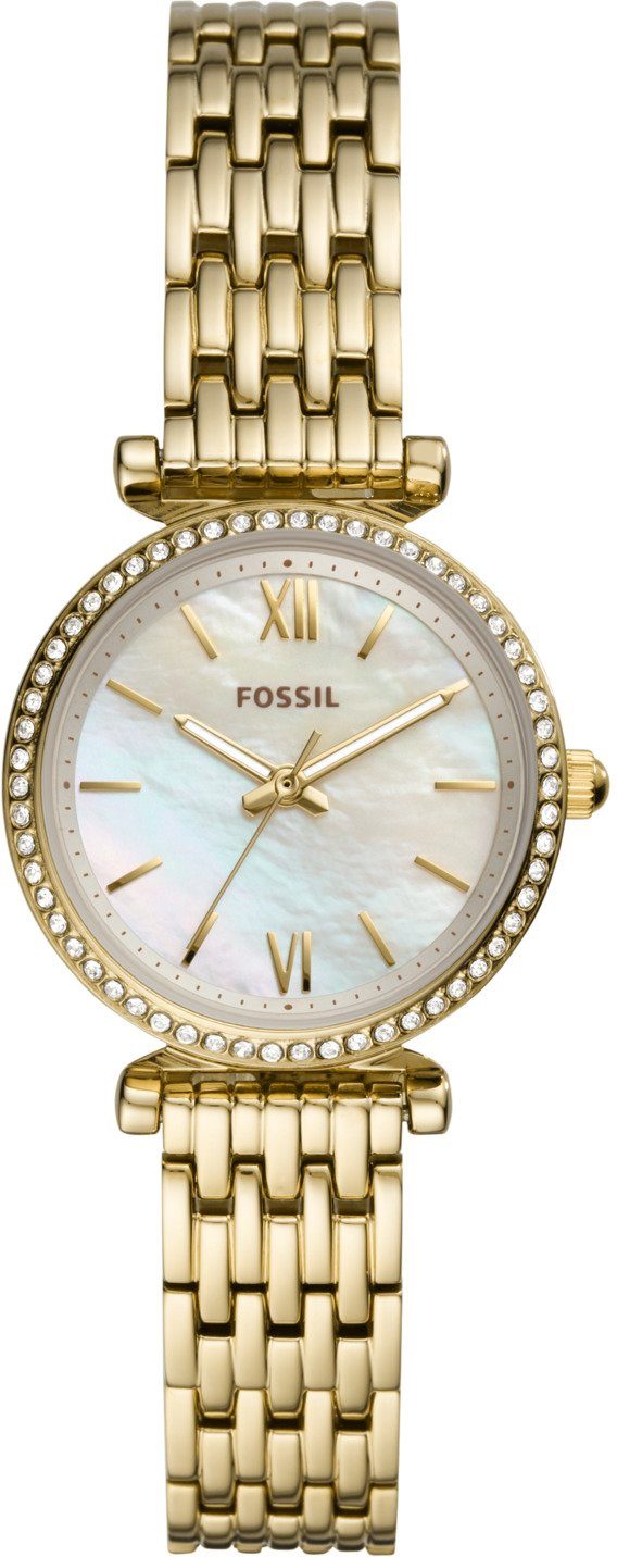Fossil Quarzuhr CARLIE MINI, ES4735, Armbanduhr, Damenuhr, Perlmutt-Zifferblatt