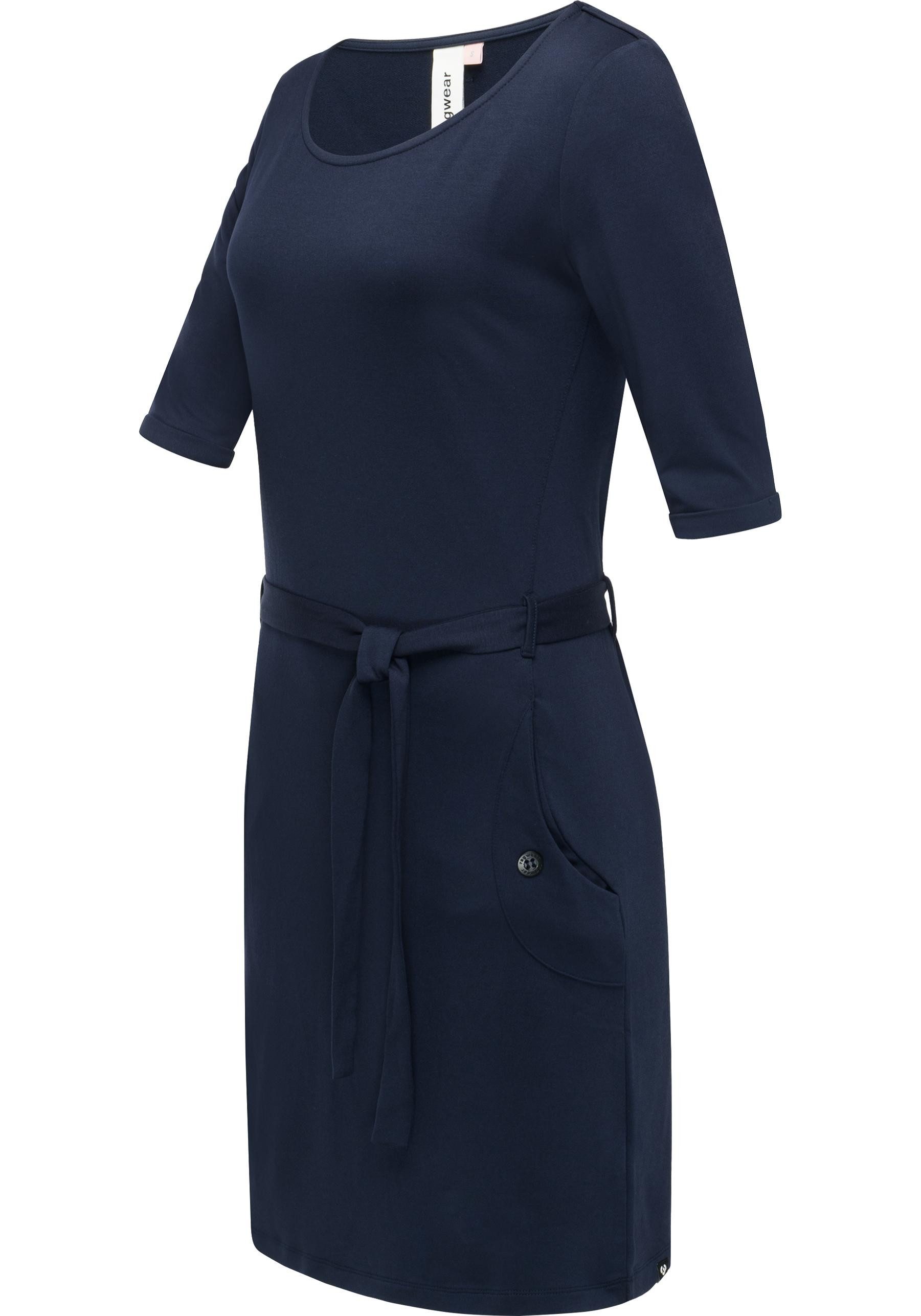 Ragwear Jerseykleid Kenisha Elastisches Midikleid mit Taillengürtel