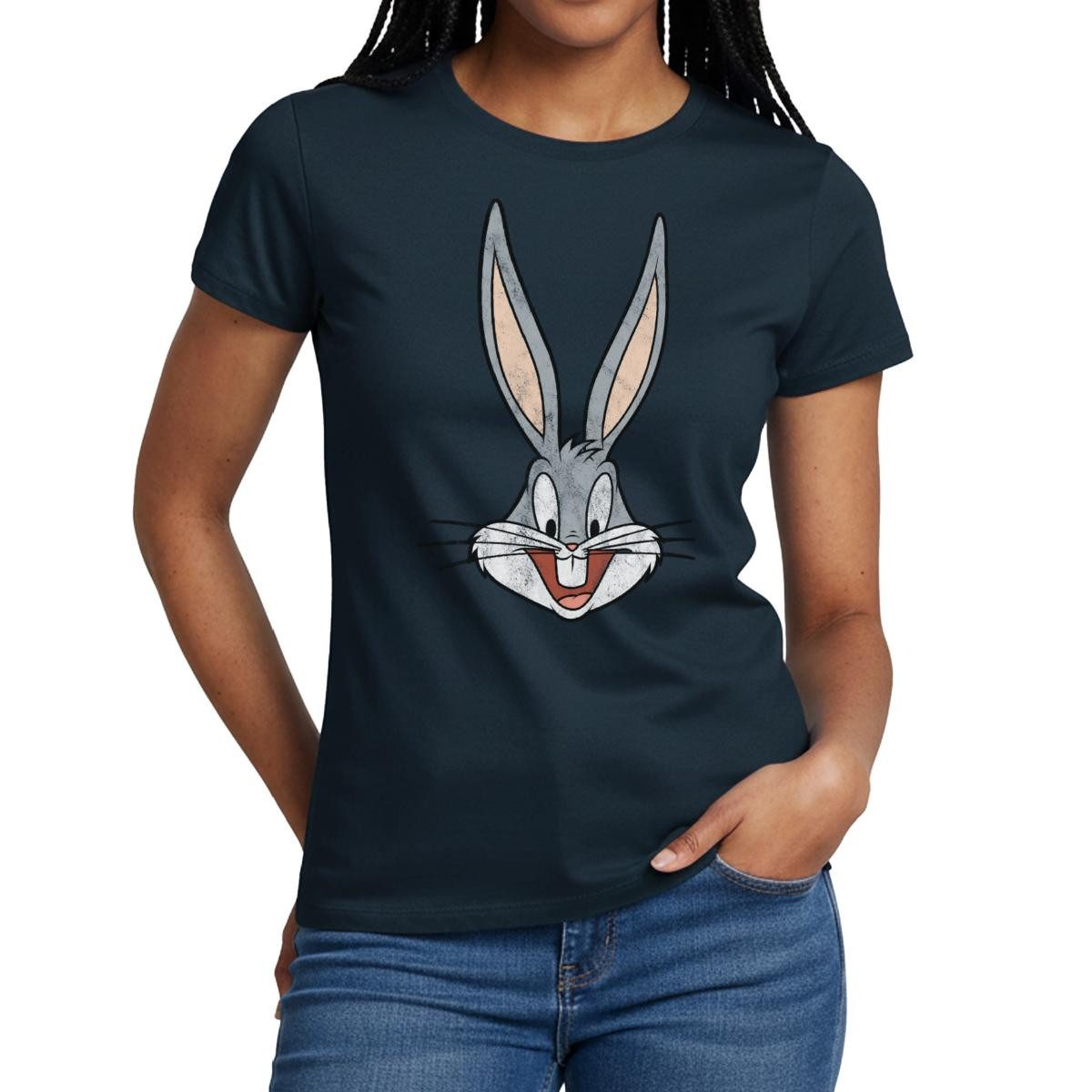 Spreadshirt T-Shirt Looney Tunes Bugs Bunny Kopf Vintage Frauen T-Shirt (1- günstig online kaufen