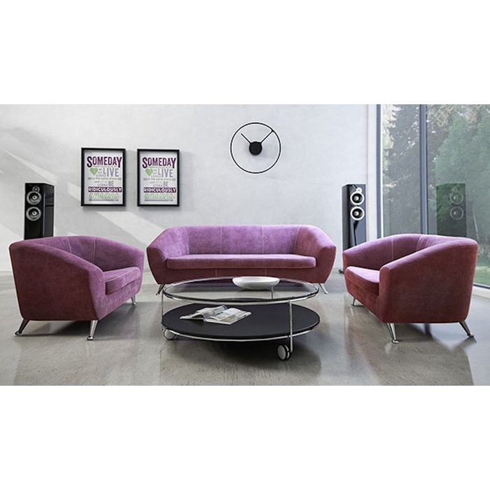 Feldmann-Wohnen Polstergarnitur Lira Farbe wählbar 3-teilig bestehend aus Sofa und 2 Sessel