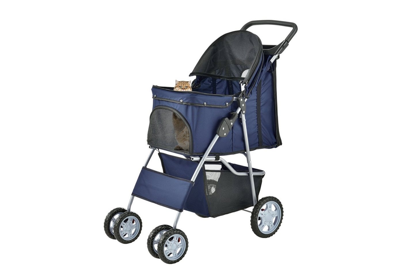 Thumbnail - pro.tec Tiertransporttasche bis 15 kg, Hundewagen »Niceville« Pet Stroller Regenschutz Roadster Blau