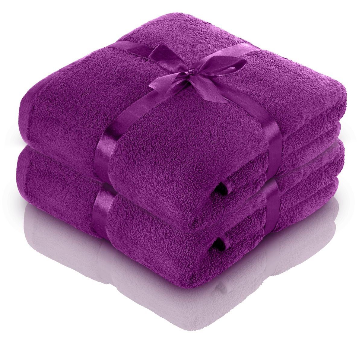 Handtuch in BALOU Set (2-tlg) Aubergine/Pflaume cm, BALOU Premium 2er-Set x 80 Saunatuch 200 Qualität,