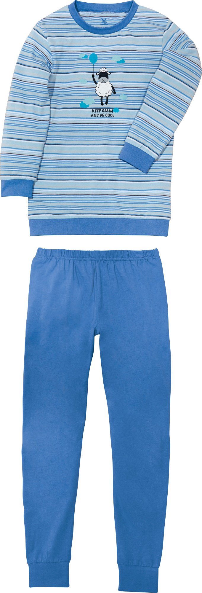 Kinder-Schlafanzug Pyjama (2 Streifen Müller tlg) Erwin Single-Jersey