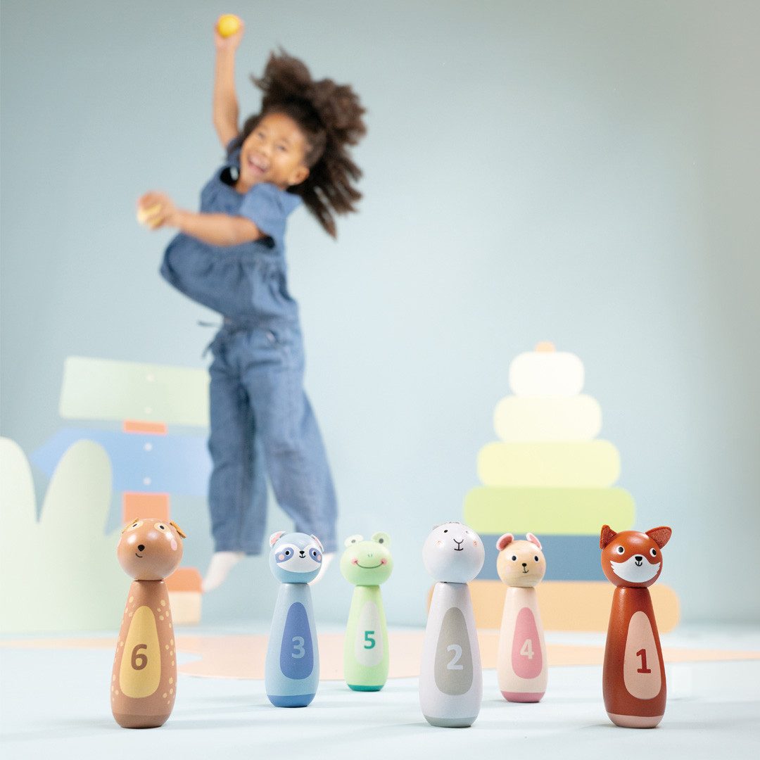 Woet Spiel Kegelspiel für Kinder, Kids Bowling Set, FSC® zertifiziertes Holz