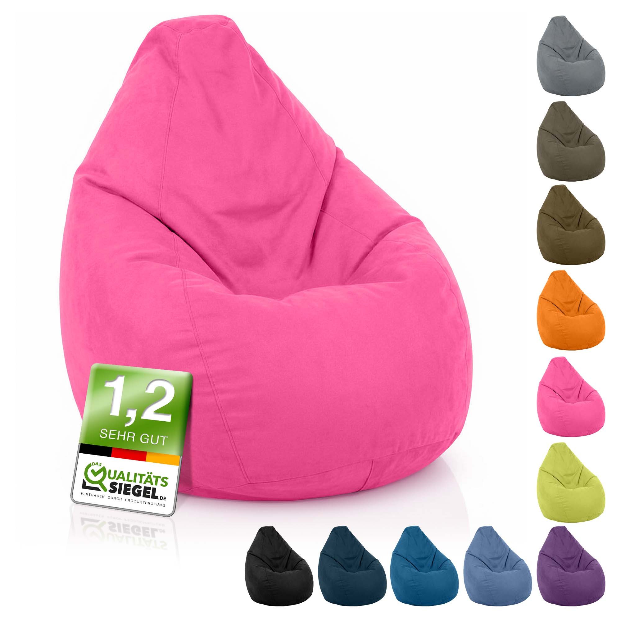 Green Bean Sitzsack Kinder Sitzsack Drop 60x60x90cm (mit Rückenlehne 60x60x90cm - Indoor Sitzkissen 220L EPS-Perlen Füllung, Kuschelig Waschbar), Bean Bag Bodenkissen Lounge Chair Sitzhocker Kindersitzsack