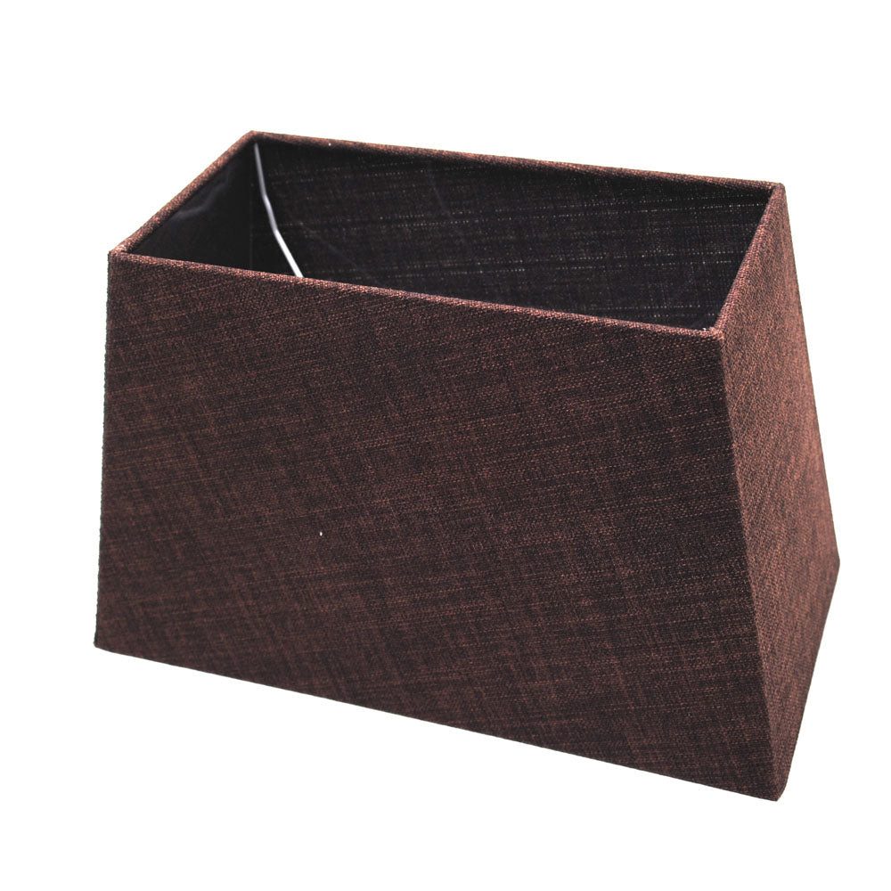 Dirk Davids Leuchten GmbH Lampenschirm Lampenschirm Rechteckig Leinen Dunkel Braun 40-35-24cm, Hochwertiger Leinen-Stoff