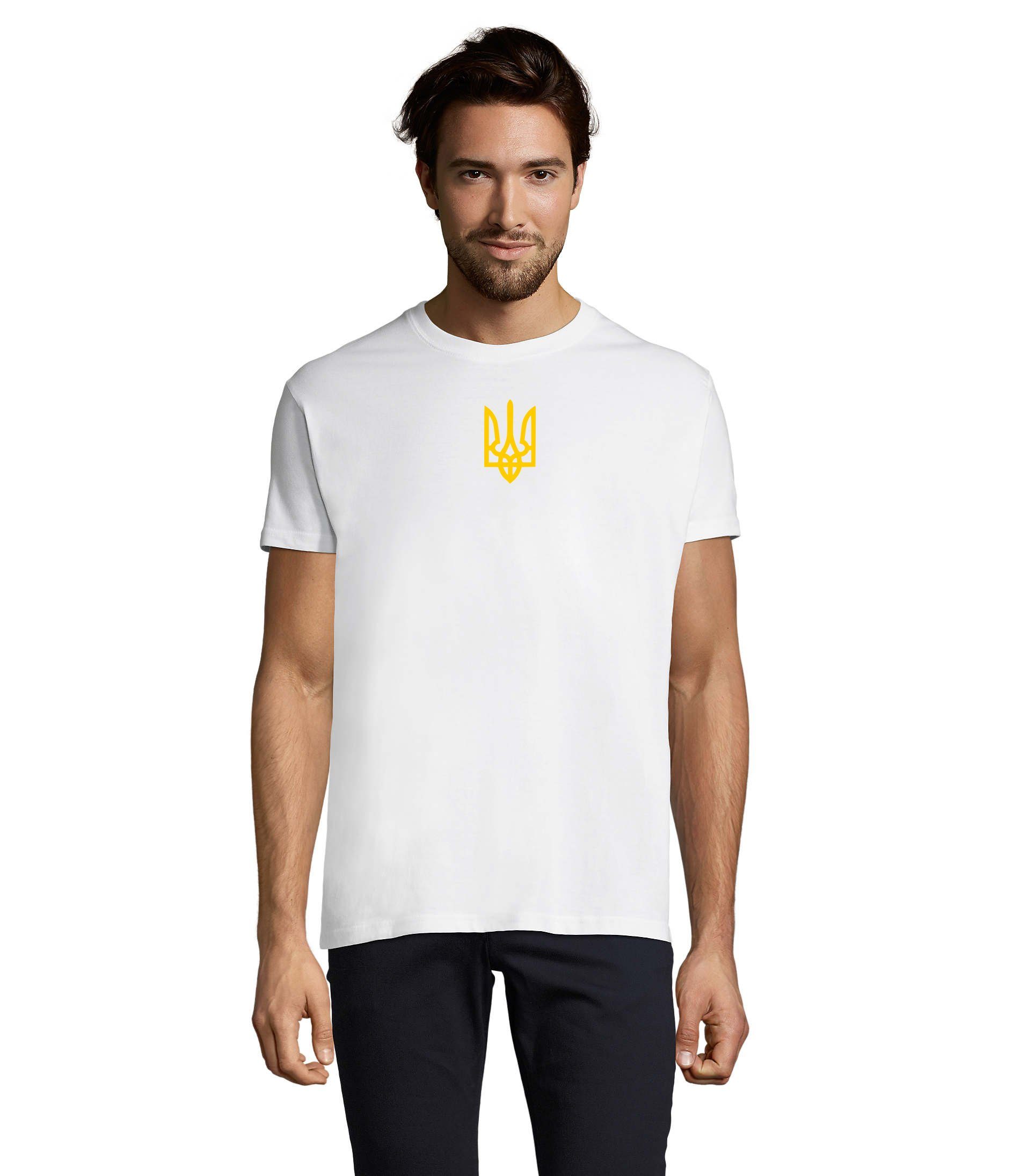 Blondie & Brownie T-Shirt Herren Selenskyj Ukraine Army Ukraina Armee Nato Peace Print Weiß | T-Shirts