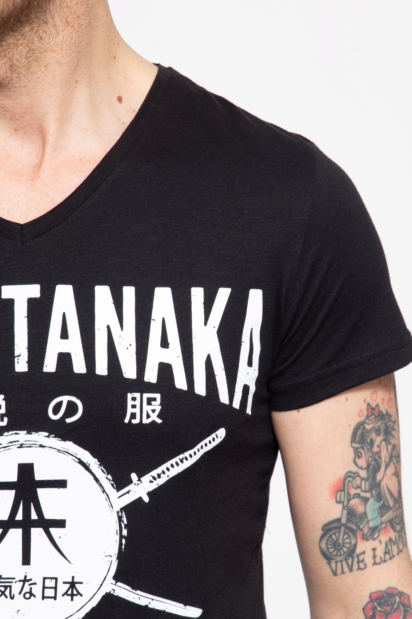 Akito Tanaka T-Shirt Sword Area schwarz mit Frontprint