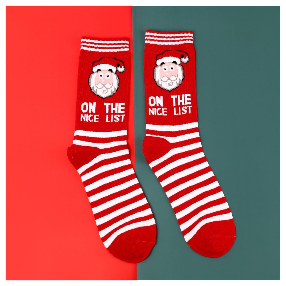 Unisex-Mid-Tube-Socken Blusmart Cartoon-Weihnachtssocken, Strümpfe Hochelastische Weihnachtsmann