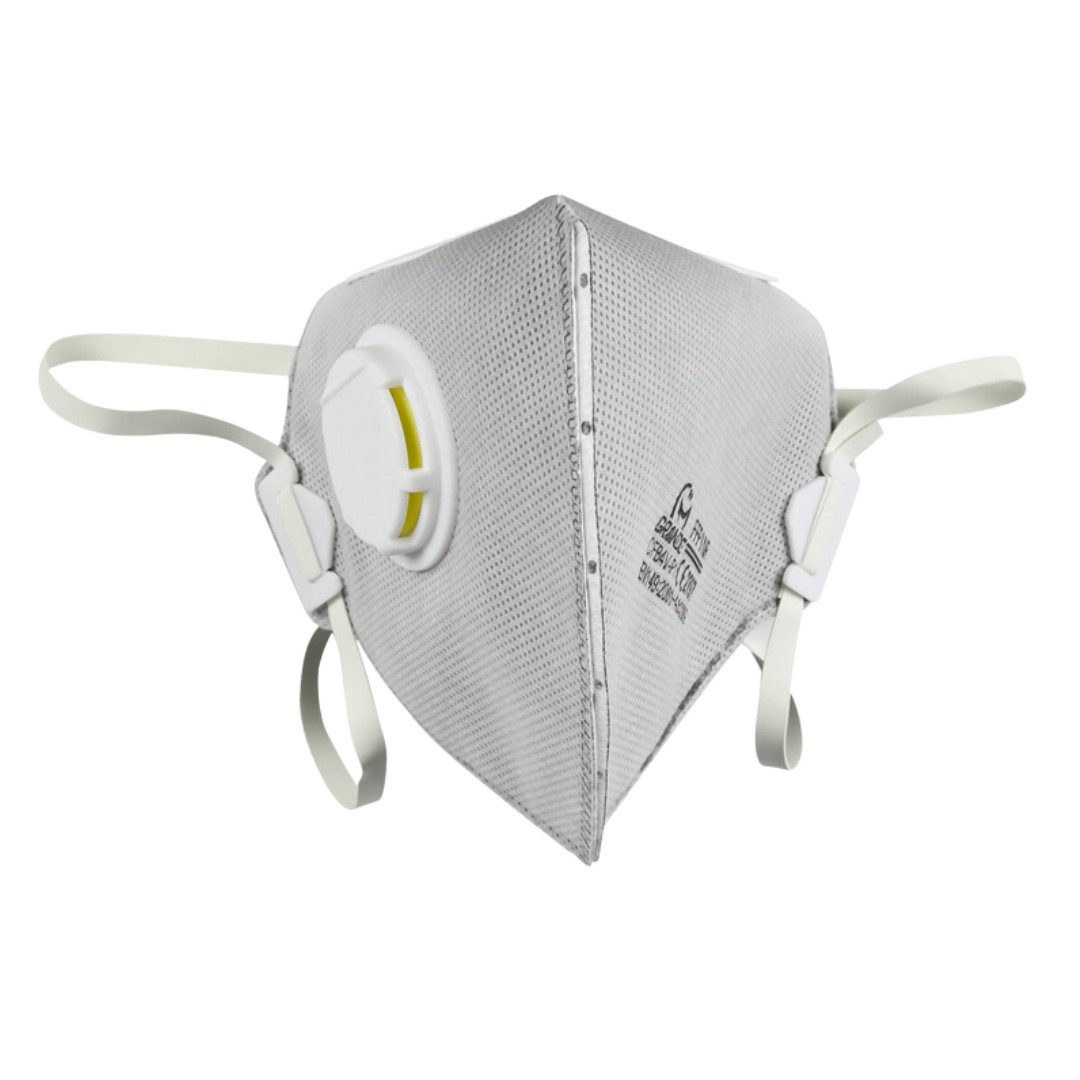 RACEL Filtrierende Halbmasken FFP2 Feinstaubmaske FFP1 mit Ventil Atemschutz Staubmaske 3‑lagig, 1-St., Atmungsaktiv, leicht